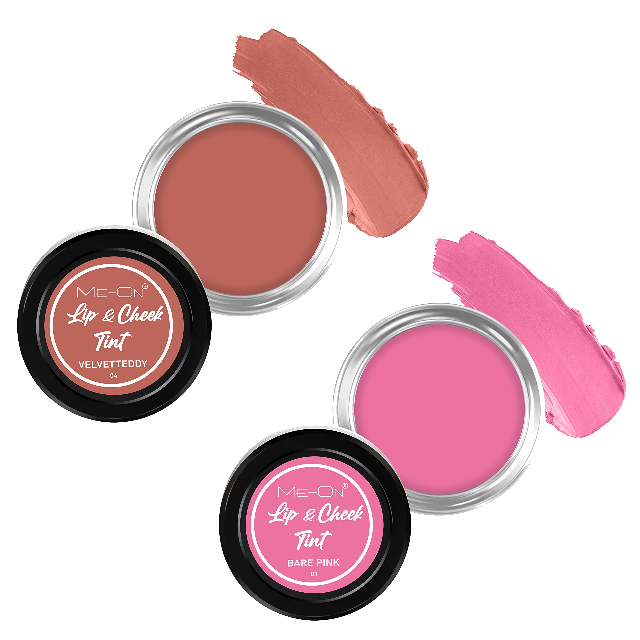ME-ON Lip & Cheek Tint Combo (Shade 01 & 02) - Natural Blush & Lip Stain for Flawless Makeup - Perfect for Everyday Wear, Date Night & Special Occasions