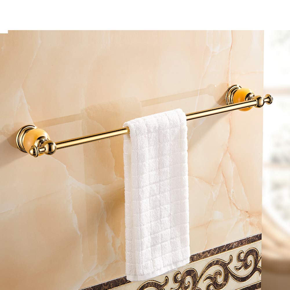 Gold Stainless Steel Single Pole Towel Rail - 17 Inch (43cm) Bathroom Kitchen Office Towel Rack - Perfect for Hanging Hand Towels, Dishcloths, and Robes in Bathrooms, Kitchens, and Dorm Rooms