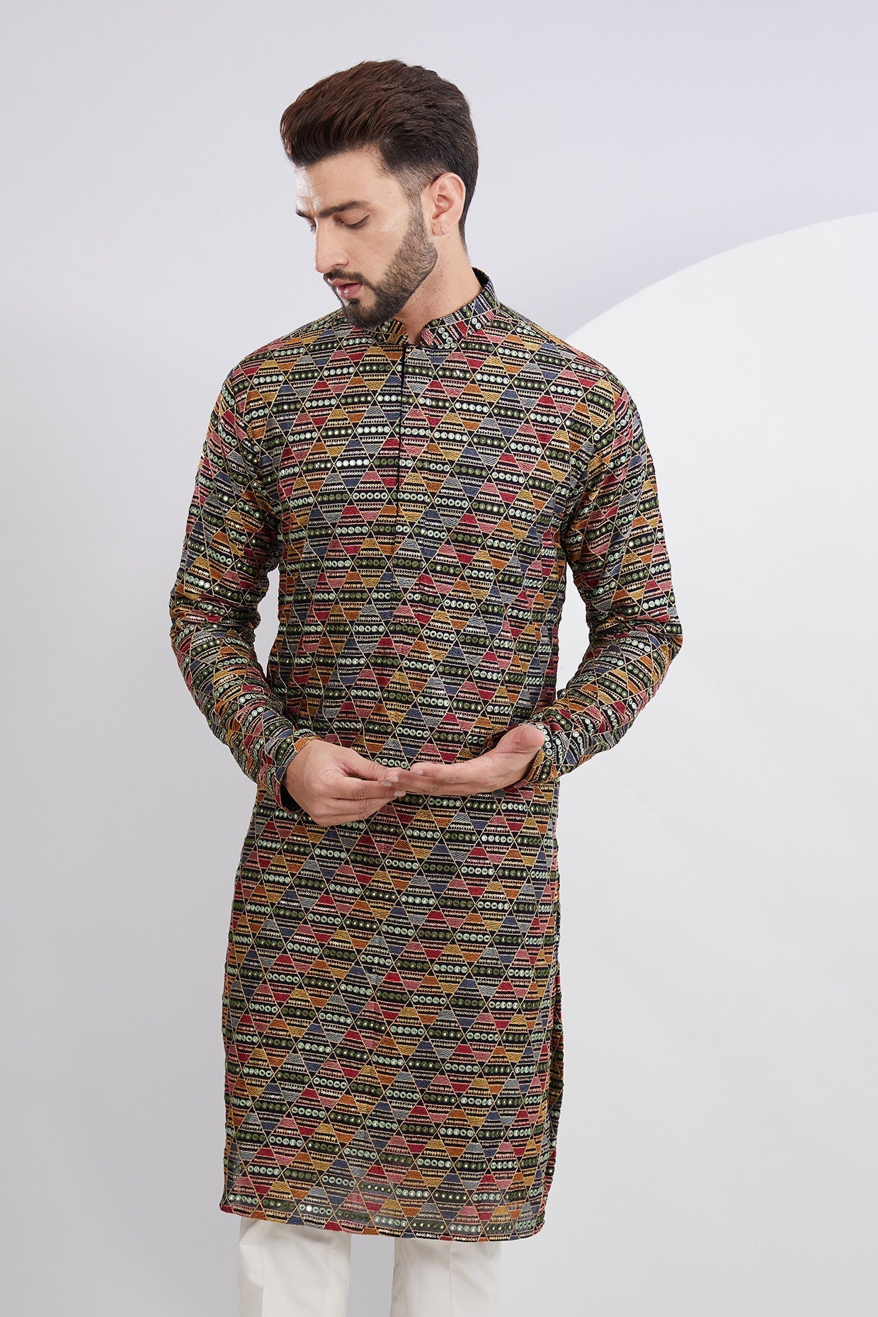 Stylish Multi Embroidered Kurta for Women - Traditional Indian Tunic Top for Festivals & Parties | Perfect for Diwali, Weddings & Cultural Events