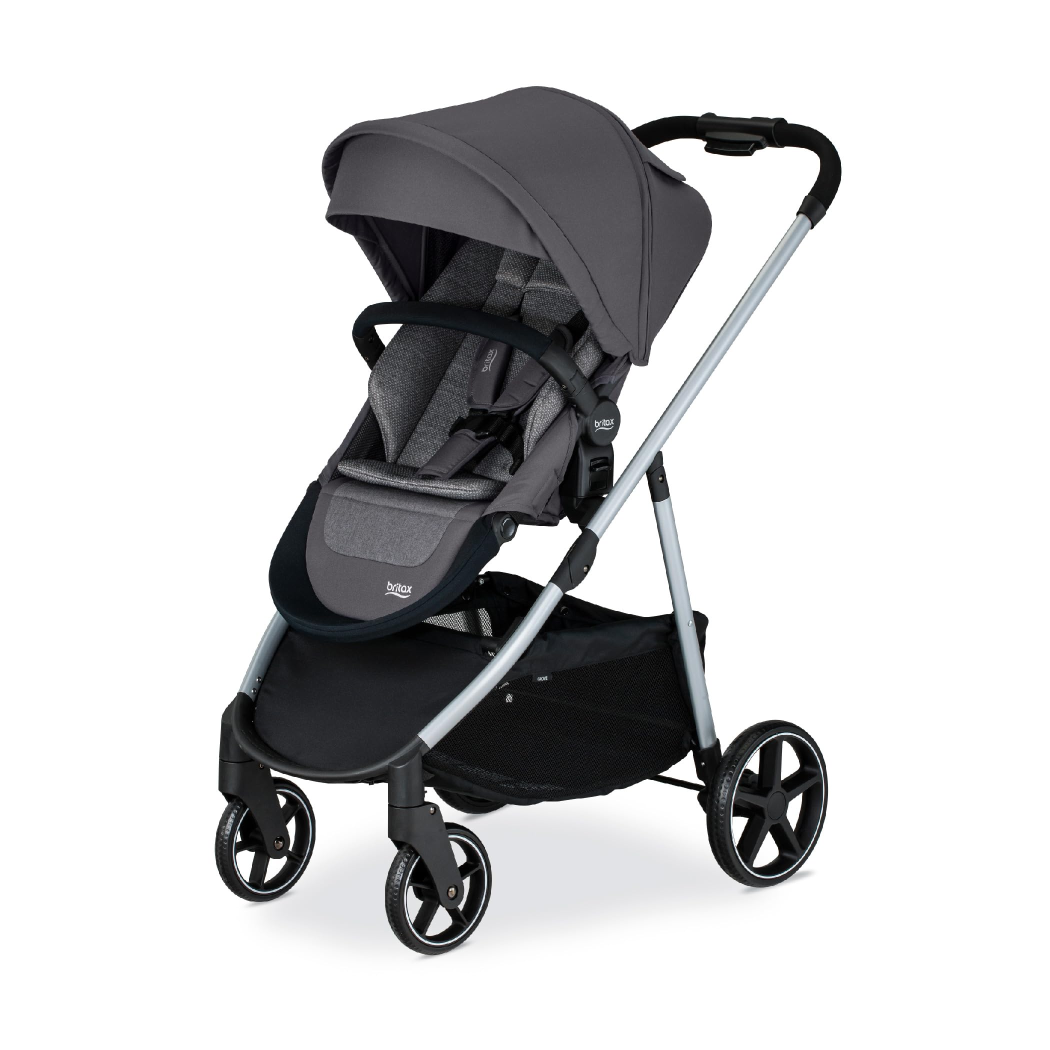 Britax Grove™ Modular Stroller - Lightweight Travel Stroller with CozyFit™ Insert & Bumper Bar | 6 Riding Modes | SafeWash Fabric | Pindot Stone | Perfect for City Walks, Shopping & Family Outings