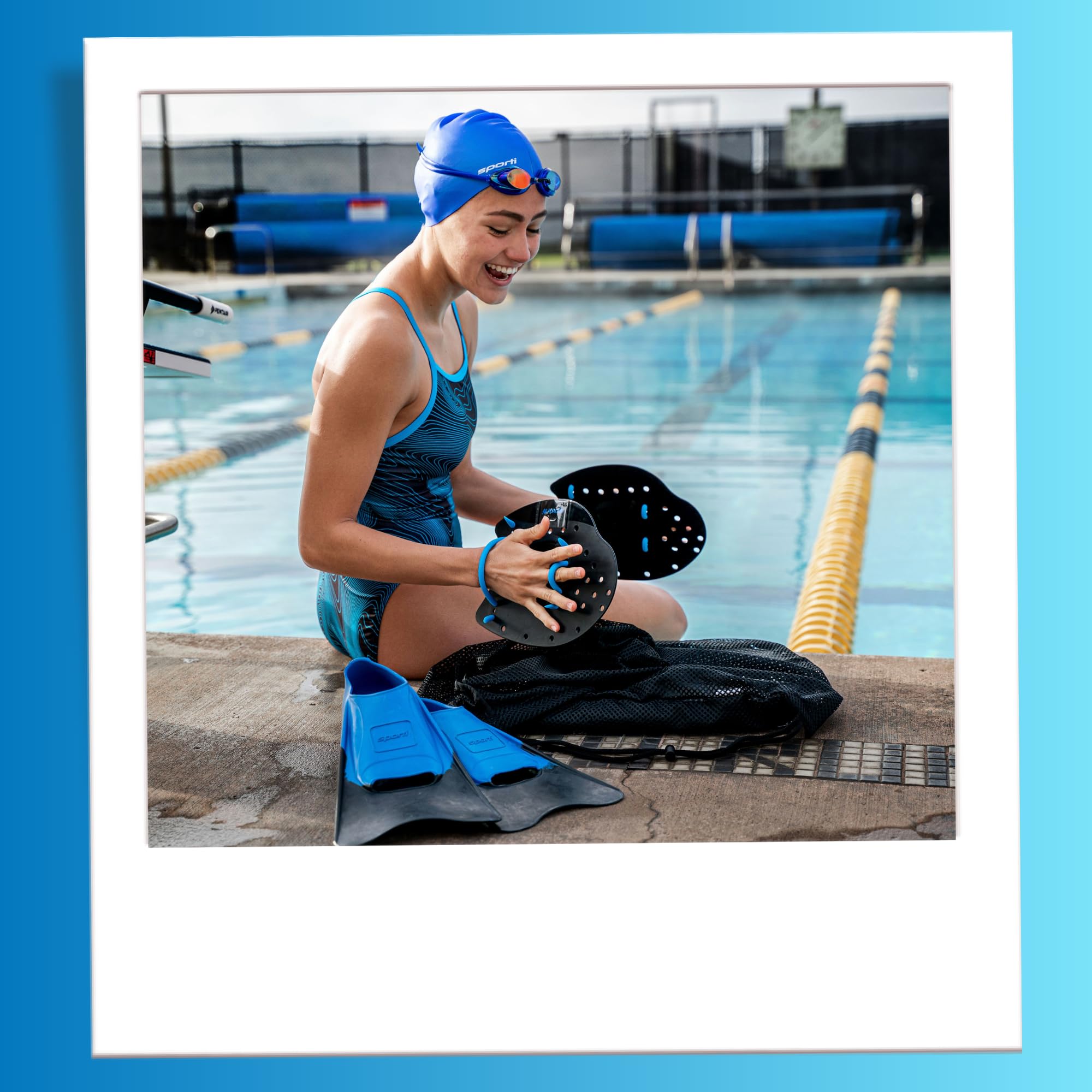 Sporti Mesh Drawstring Backpack - Waterproof Swim Bag for Swimmers & Beach Gear - Lightweight Sports Equipment Storage for Pool, Gym & Travel Accessories