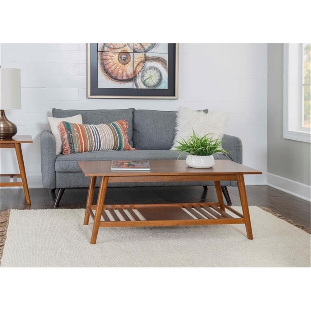 Brown Linon Samantha Wood Coffee Table - Stylish & Durable Living Room Furniture for Home Decor