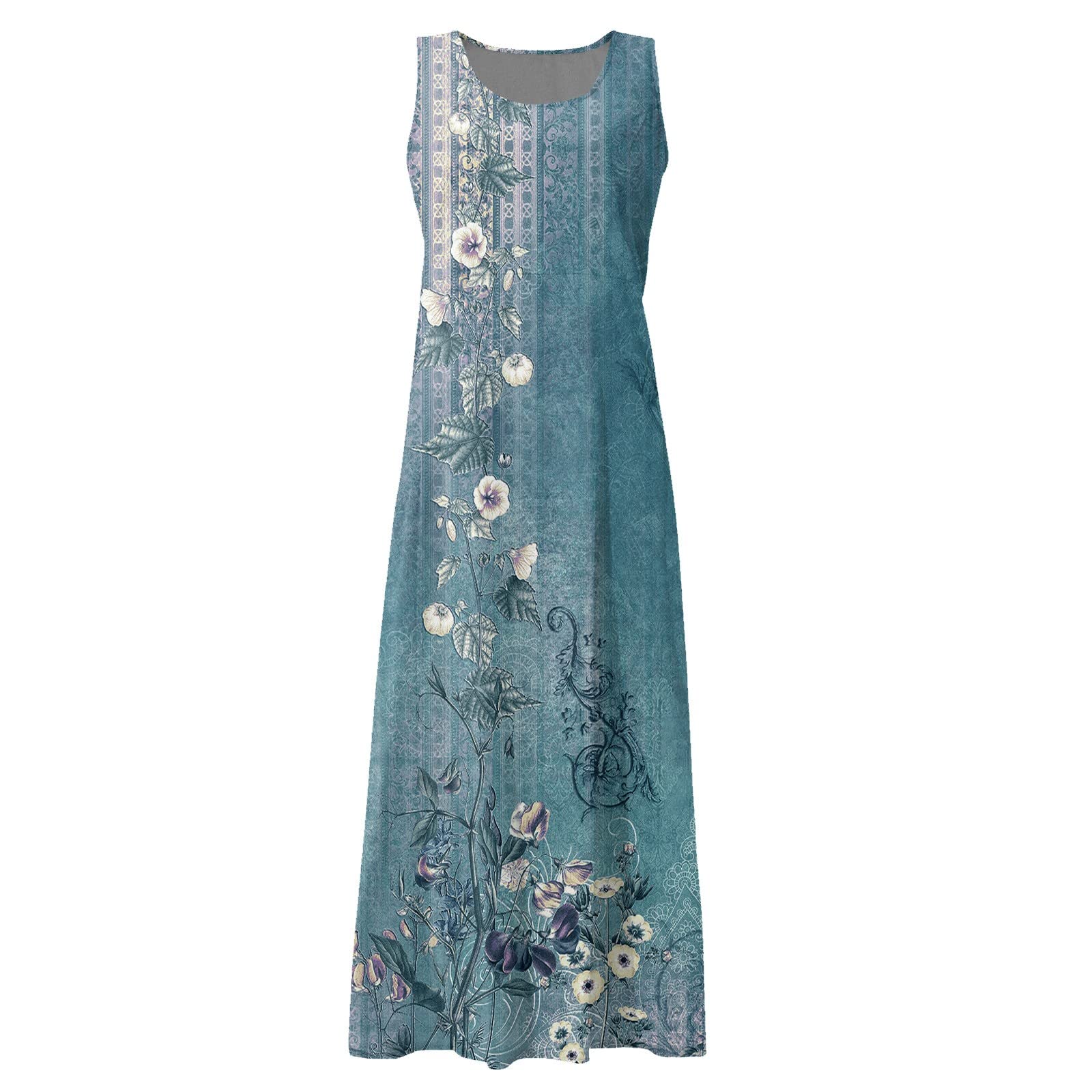 2024 Women's Summer Dresses - Casual Bohemian Solid Color Sleeveless Sundress | Cotton Linen Beach Vacation Dress with Pockets | Perfect for Pool Parties, Tropical Getaways & Summer Outings