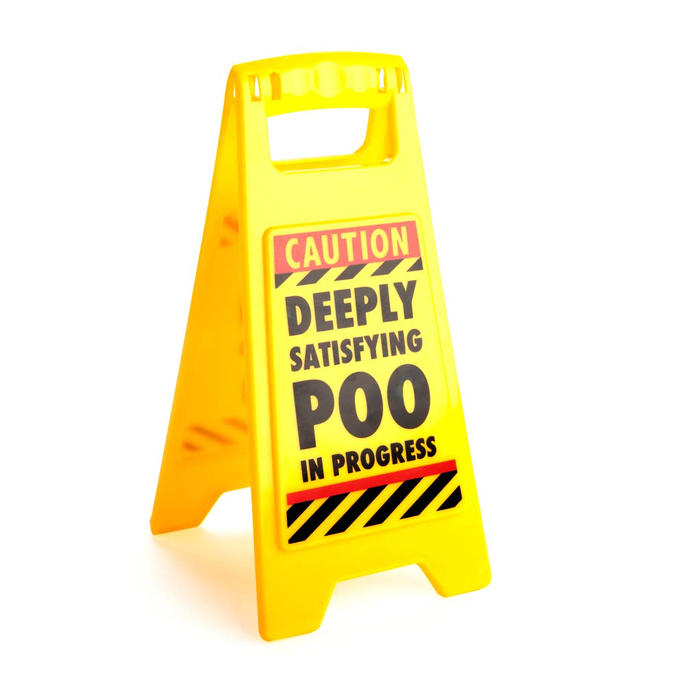 Poo in Progress Desk Sign - Funny Office Warning for Bathroom
