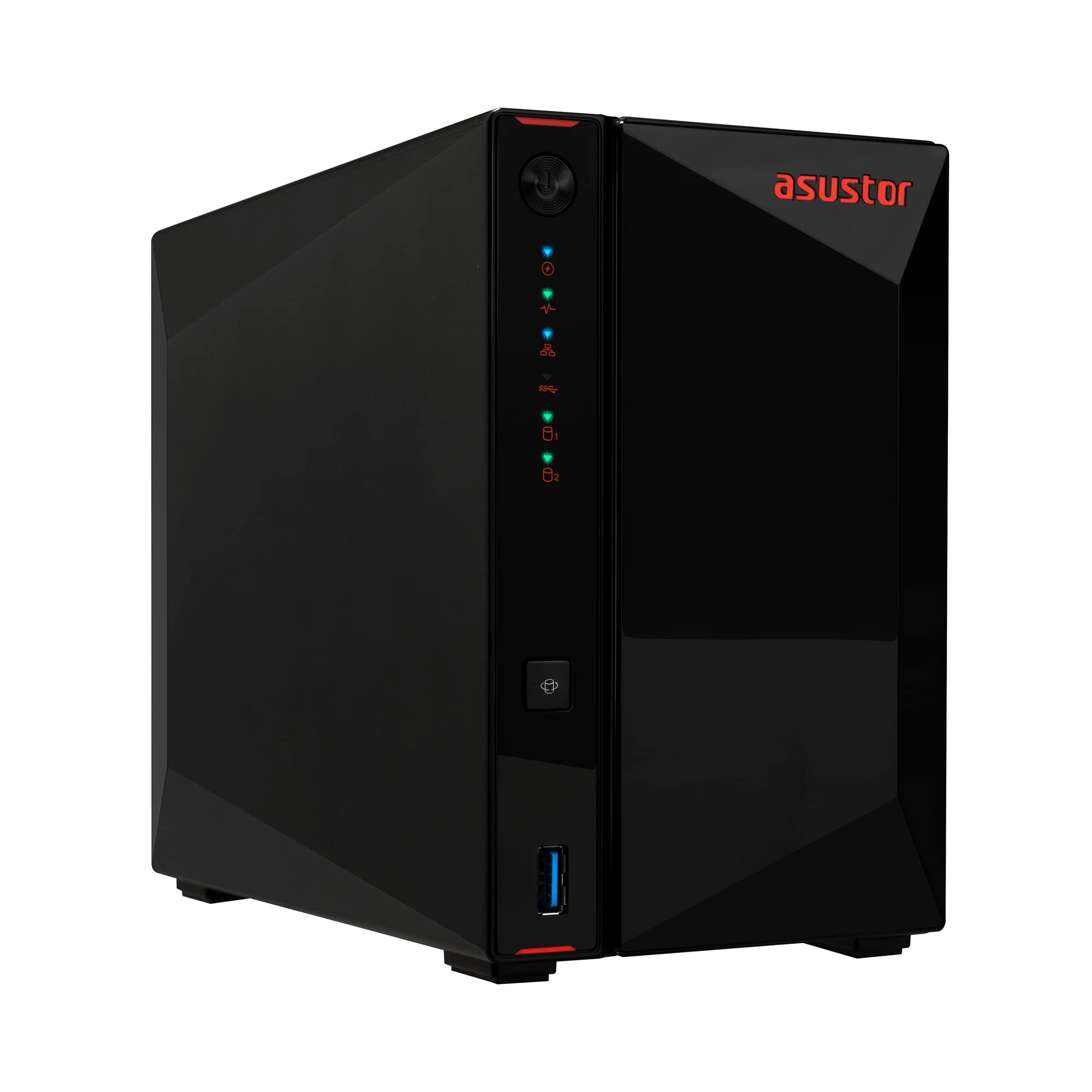 Asustor AS5402T 2-Bay NAS Storage - Intel Quad-Core 2.0GHz, 4x M.2 NVMe SSD Slots, Dual 2.5GbE Ports, 4GB DDR4 RAM - High Performance Network Attached Storage for Gaming, Live Streaming & Media Backup (Diskless)
