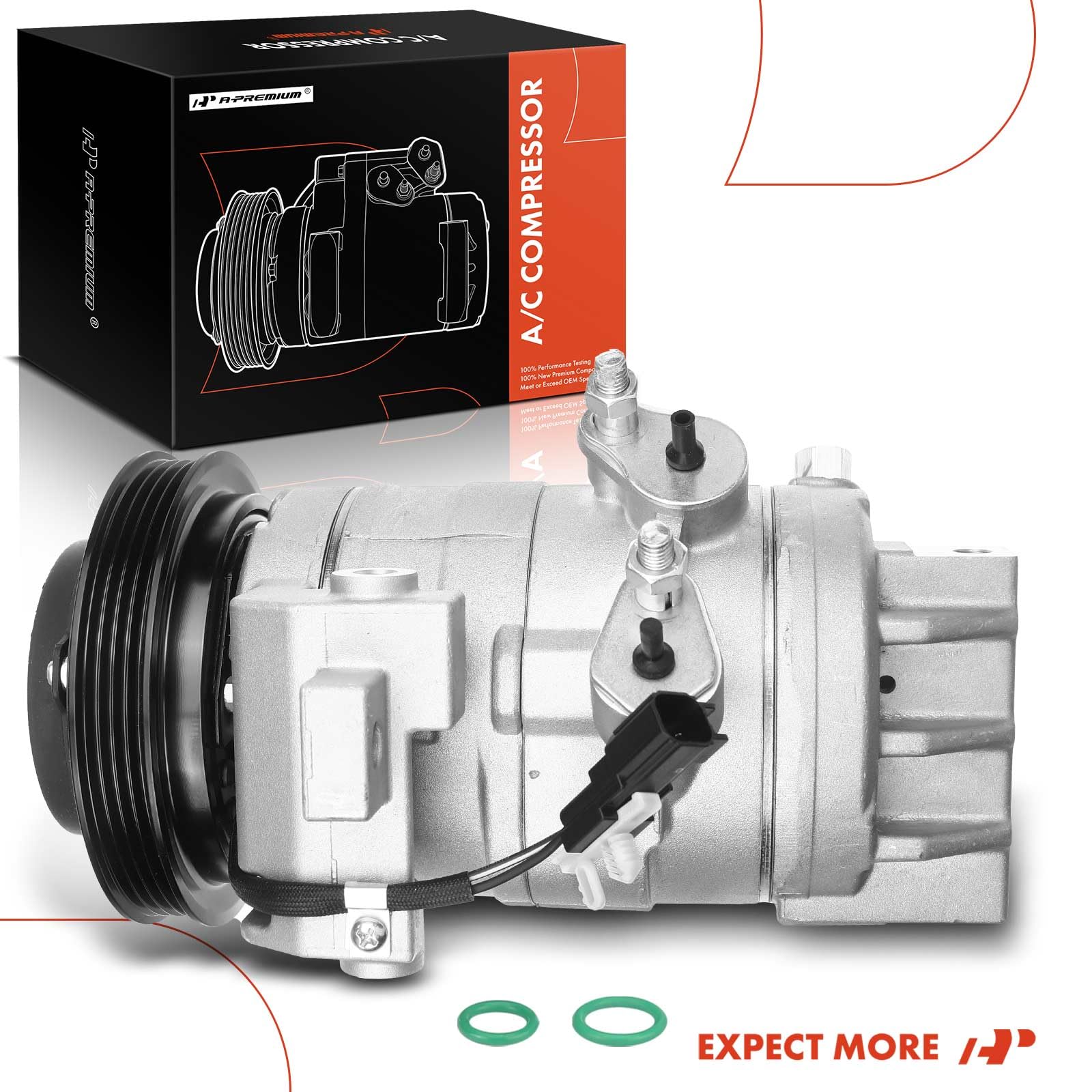 Premium AC Compressor with Clutch for 2011-2014 Ford Mustang 3.7L | High-Performance Auto Air Conditioning Replacement Part | Perfect for Summer Cooling & Long Road Trips