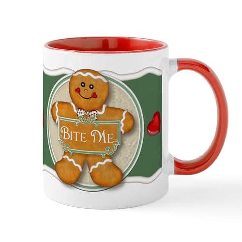 White/Red Inside - Gingerbread Man Bite Me Mug
