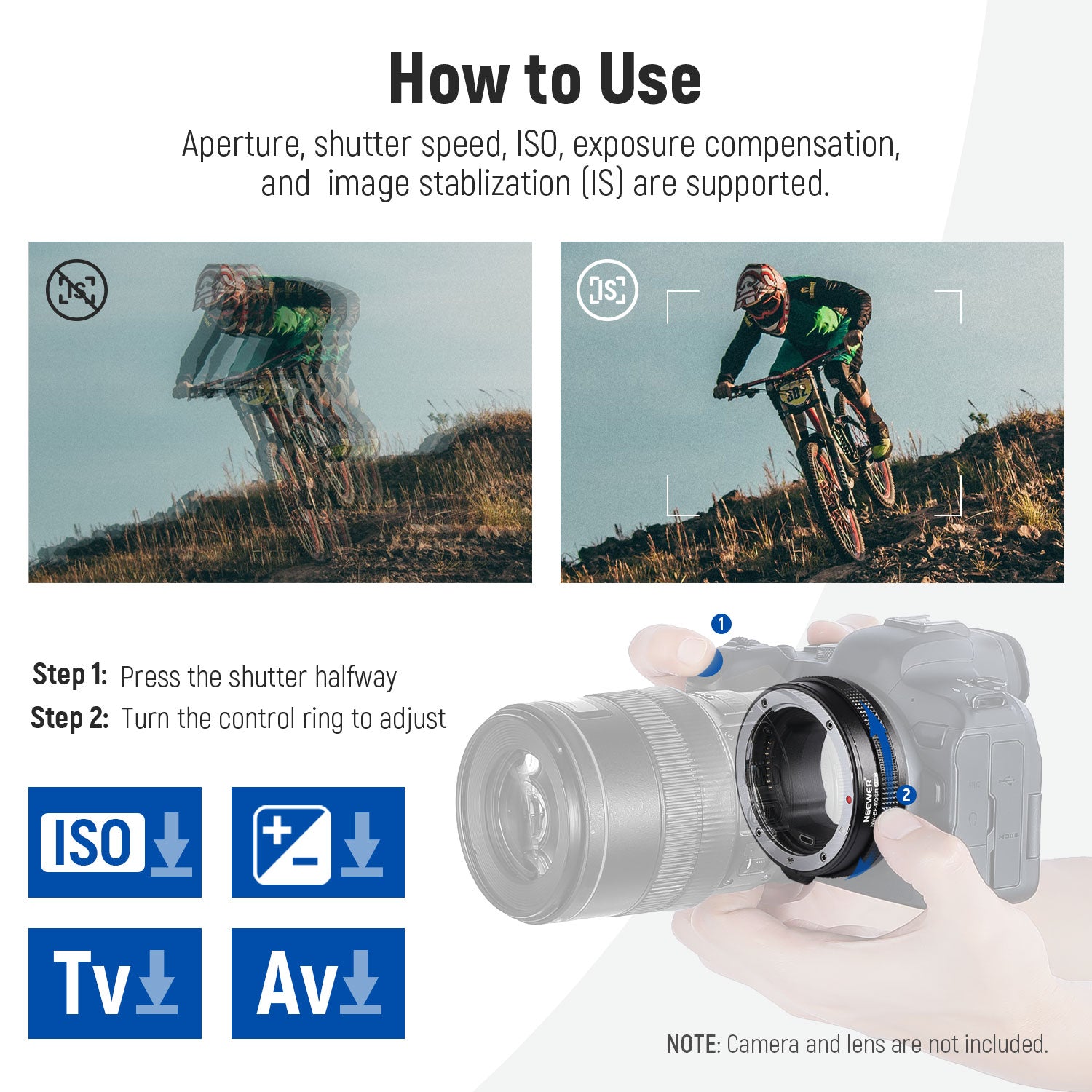 NEEWER EF to EOS R Mount Adapter - Compatible with Canon EF Lenses to EOS R Mirrorless Cameras - Perfect for Photography, Videography & Professional Shooting