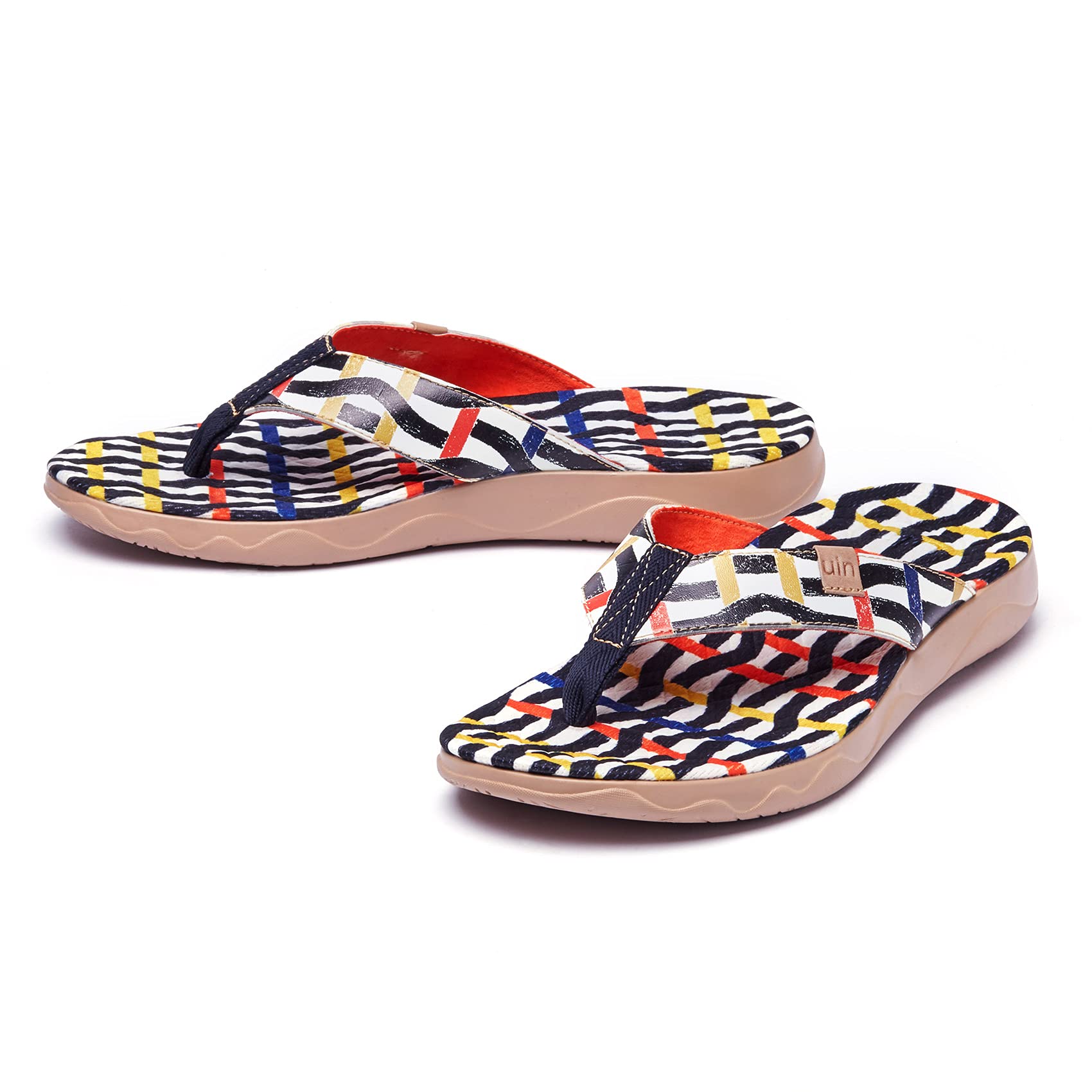 UIN Women's Flip Flops - Comfortable Non-Slip Thong Sandals for Beach, Summer & Travel | Hand-Painted Art Design | Casual Slippers for Pool, Vacation & Outdoor Activities