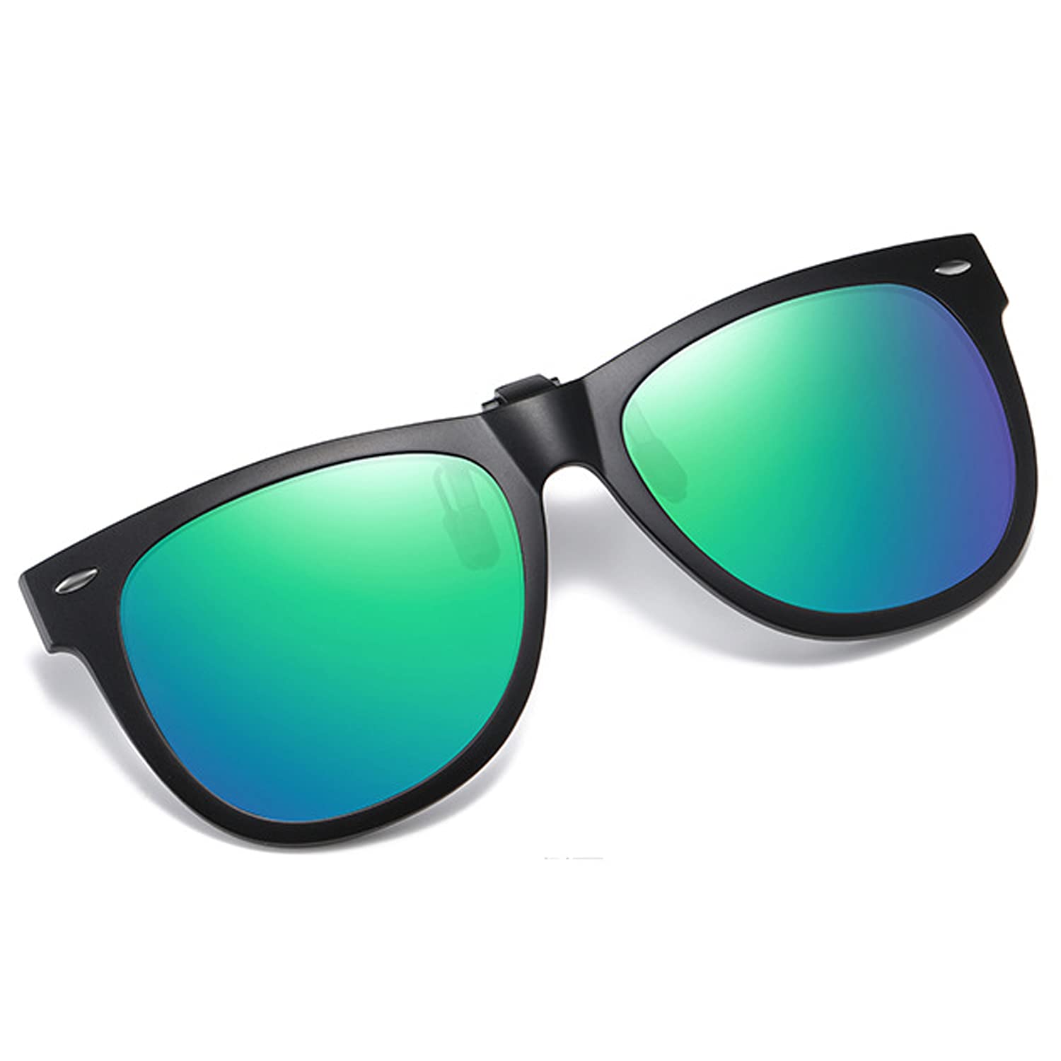 Polarized Clip-On Sunglasses for Men & Women - Anti-Glare Flip-Up Driving Glasses for Prescription Eyewear - Perfect for Driving, Cycling, and Outdoor Activities