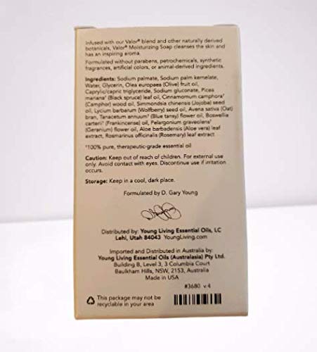 Valor Moisturizing Bar Soap 3.5 oz by Young Living | Essential Oil-Infused Skin Care for Dry & Sensitive Skin | Perfect for Daily Shower & Aromatherapy