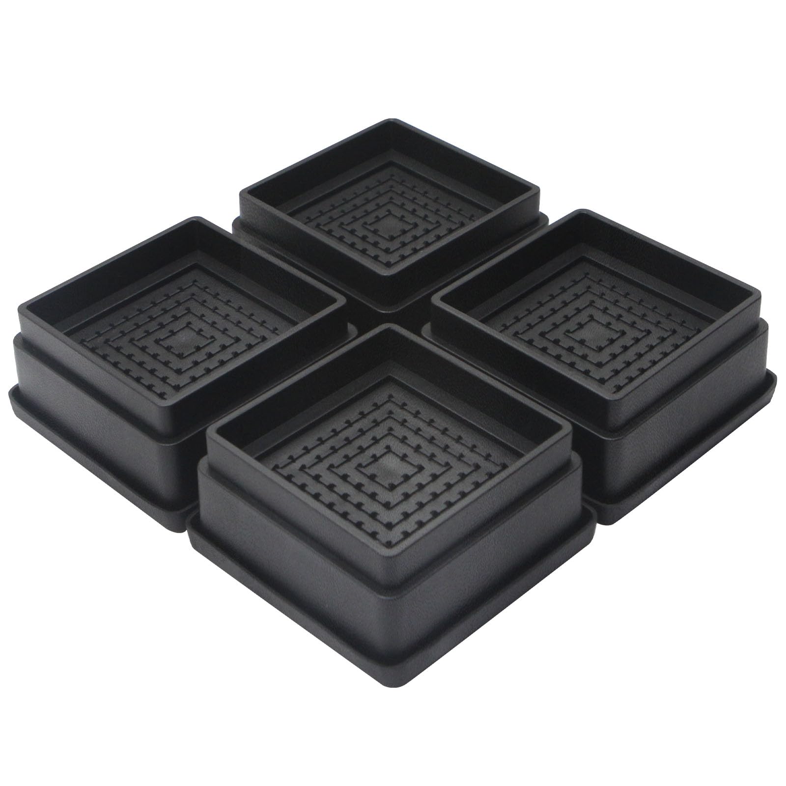 1 Inch Heavy Duty Bed Risers - Set of 4 Adjustable Furniture Risers with Non-Slip Rubber Pads for Sofa, Bed, Table & Chair - Perfect for Dorm Rooms, Small Apartments & Home Organization