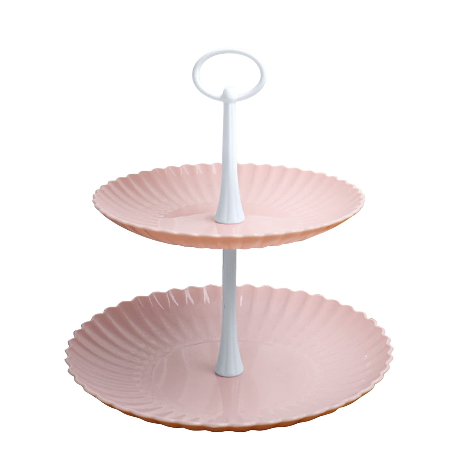 Double Tiered Ceramic Fruit Tray - 2 Layer Cake Stand, Bird Feeder & European Style Serving Plate for Desserts, Fruits & Snacks - Perfect for Parties, Tea Time & Home Decor