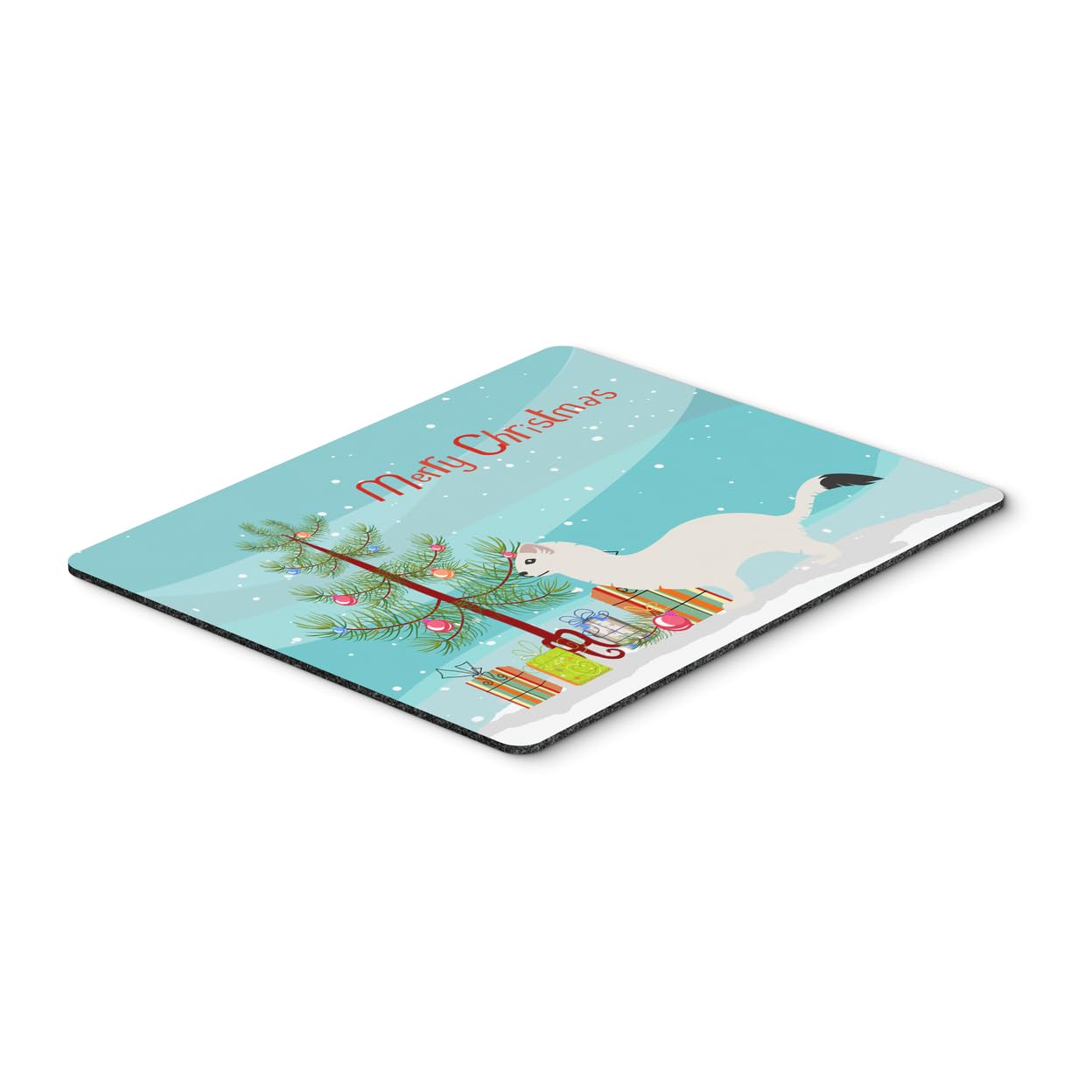 Caroline's Treasures BB9239MP Stoat Short-Tailed Weasel Christmas Mouse Pad - Non-Slip Hot Pad & Trivet in Teal for Home Office, Gaming & Work | Washable Large Mouse Mat for Computers & Laptops | Perfect Holiday Gift & Desk Accessory
