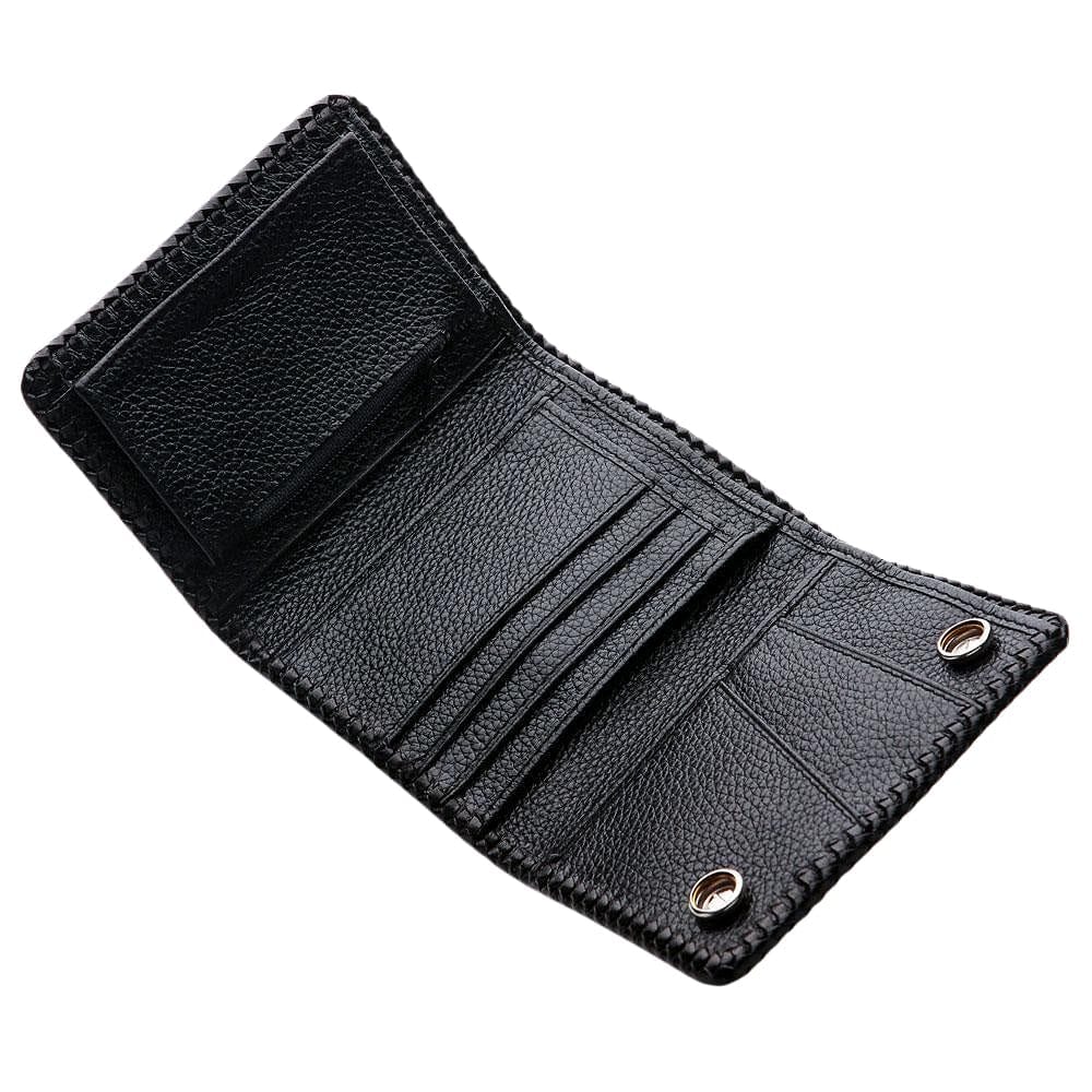 Genuine White Cobra Snake Leather Biker Wallet for Men - RFID Blocking Slim Bifold Wallet - Perfect for Motorcycle Riders, Travel & Everyday Use