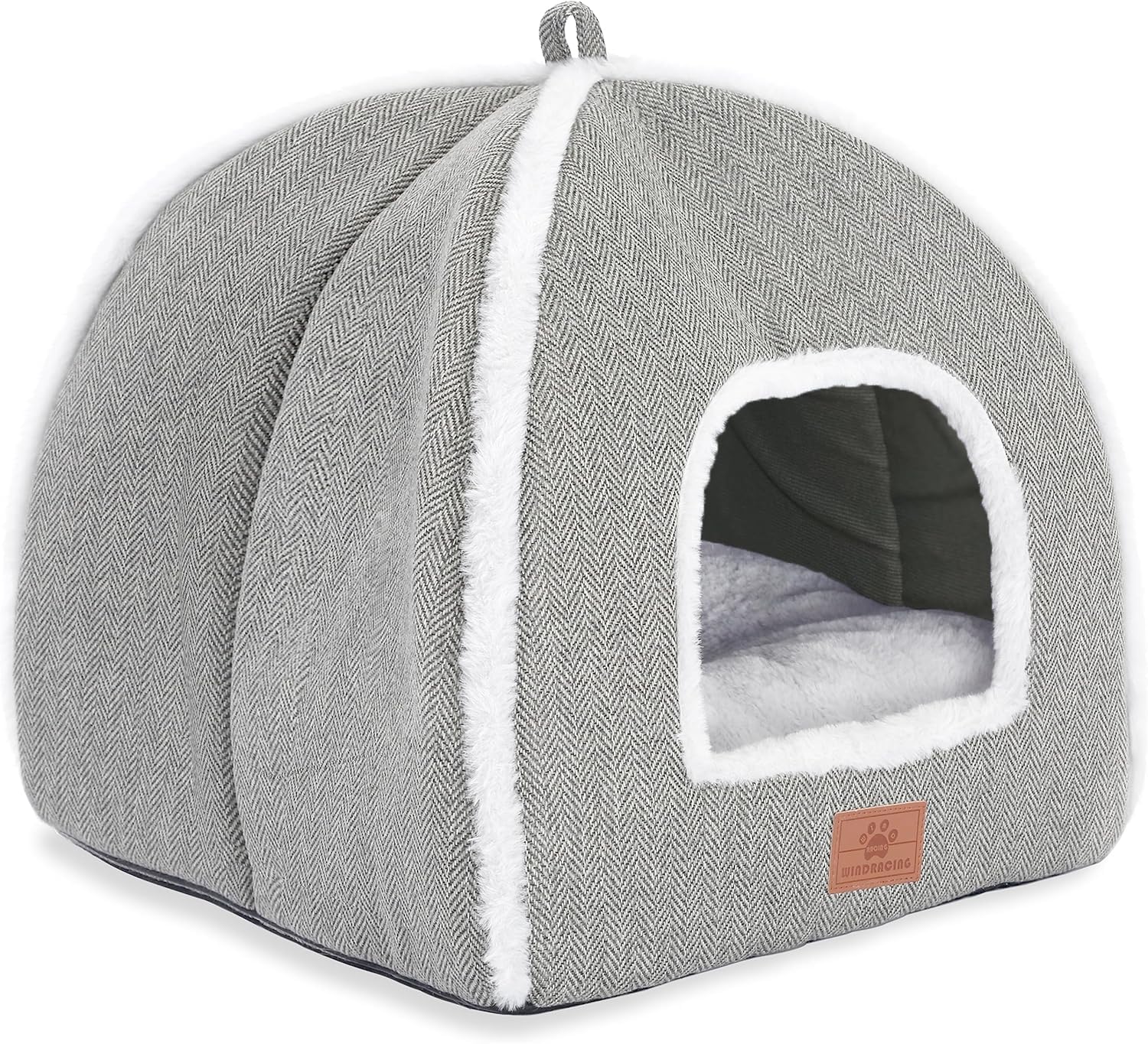 **Foldable Cat Bed Cave for Indoor Cats - Soft & Warm Washable Pet House for Kittens & Small Pets (17.5
