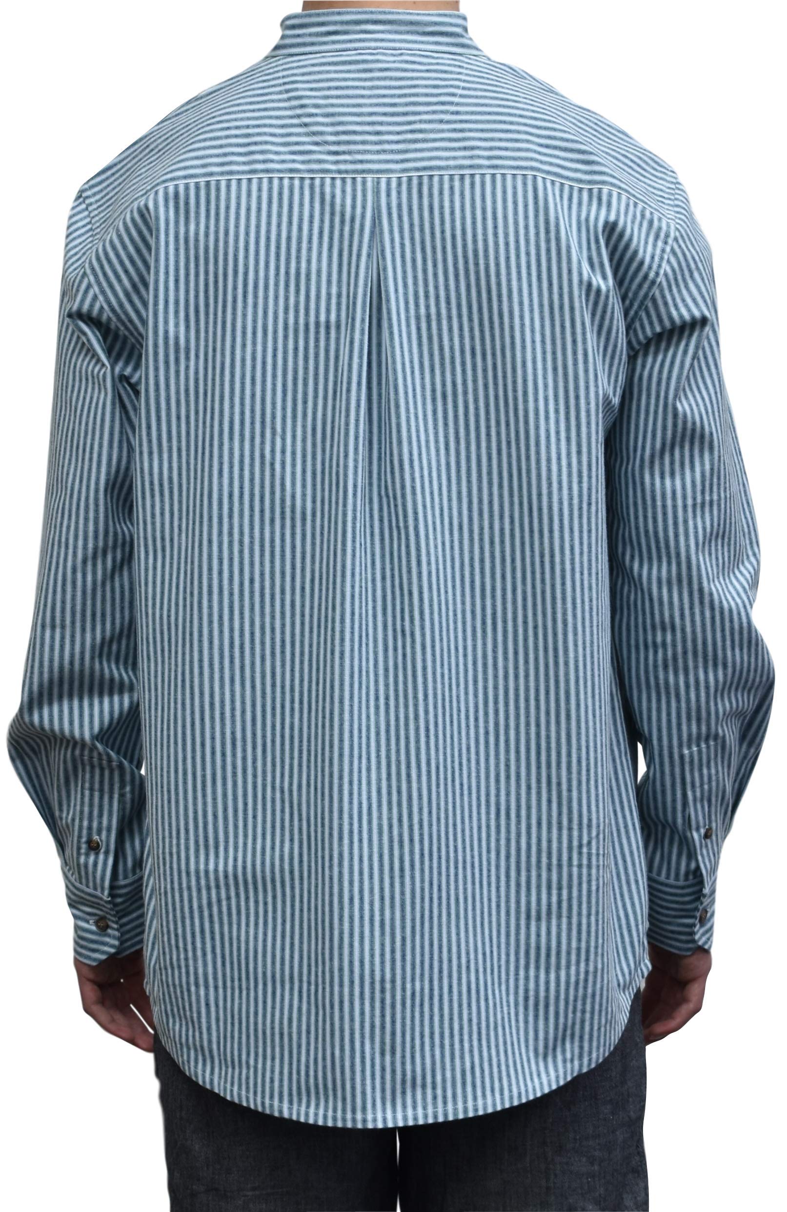 Vintage Style Grandfather Shirt for Men - 100% Cotton Casual Button Down Shirt - Perfect for Retro Outfits, Western Style, and Everyday Wear