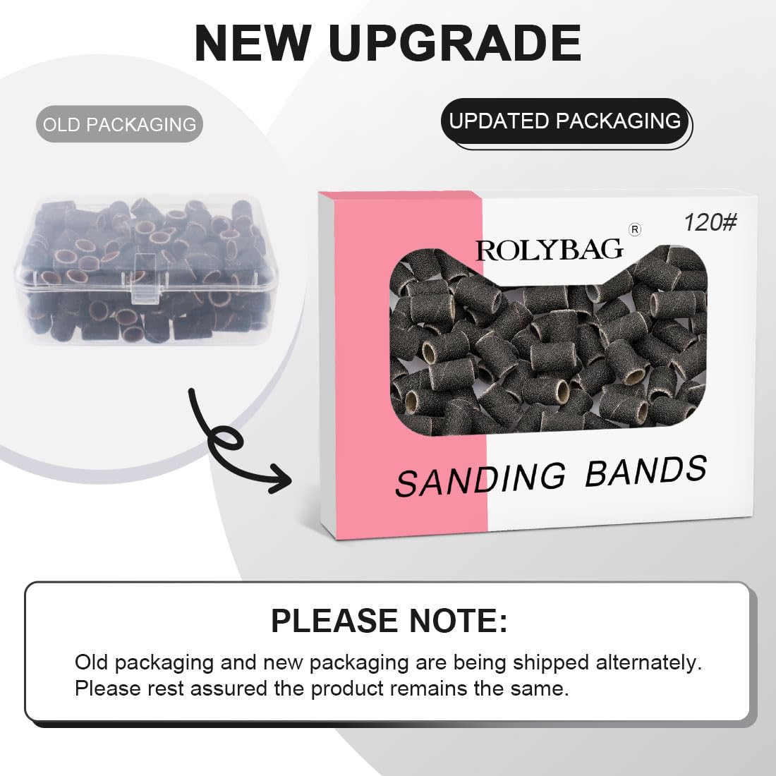 Professional 120 Grit Nail Sanding Bands for Nail Drill - 100 Medium Sanding Bands with Storage Box & 2 Mandrels (Fits 3/32