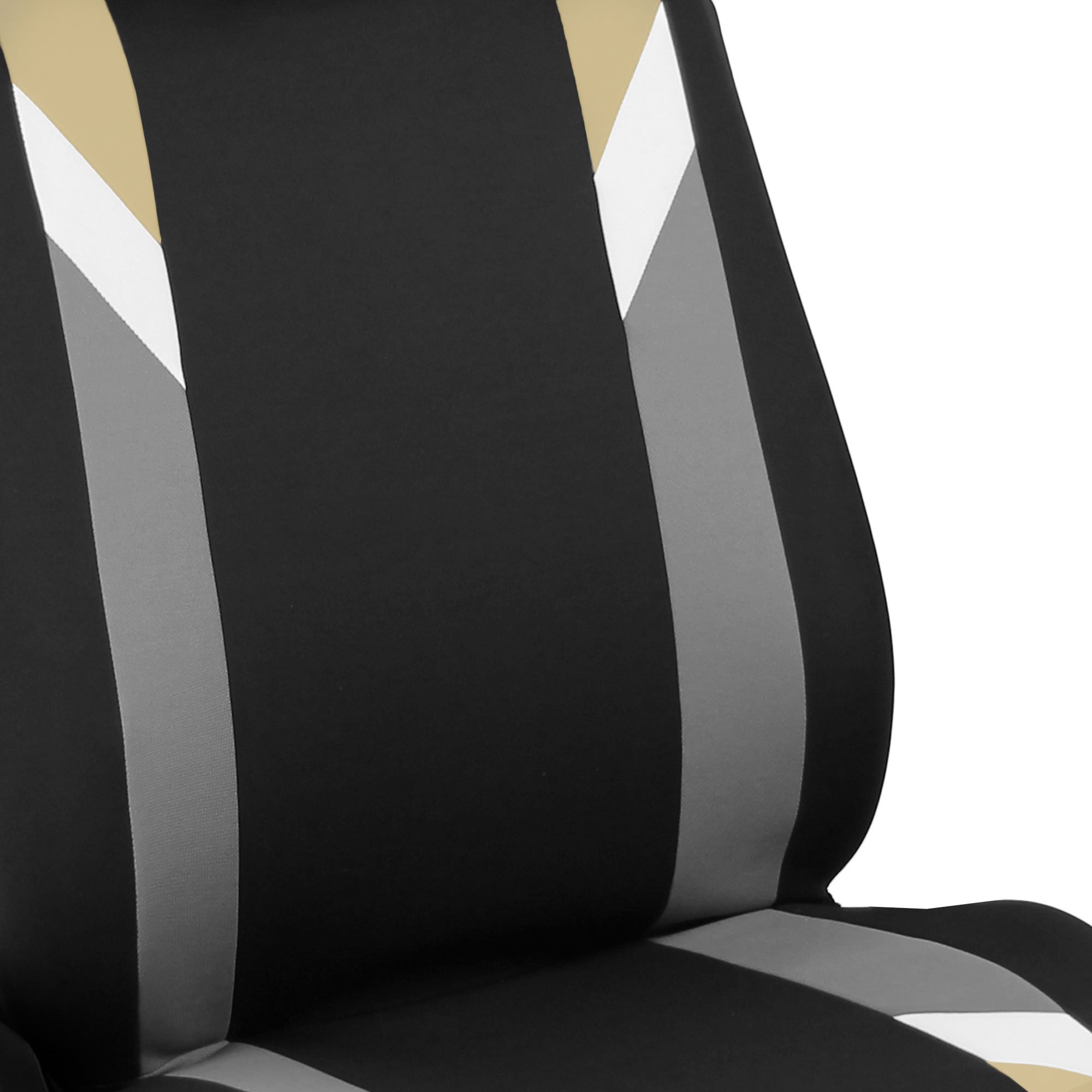 Premium Universal Airbag-Compatible Automotive Seat Covers - Modern Beige Front Seat Protectors for Cars, Trucks & SUVs | Durable Interior Accessories for Daily Commute & Road Trips