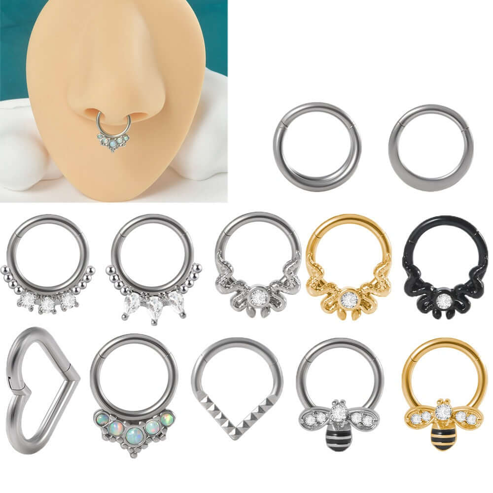 Gothic Snake Bee Nose Ring - Stainless Steel Body Jewelry DL7192 for Women | Perfect for Goth Fashion, Piercing Lovers & Alternative Style Accessories