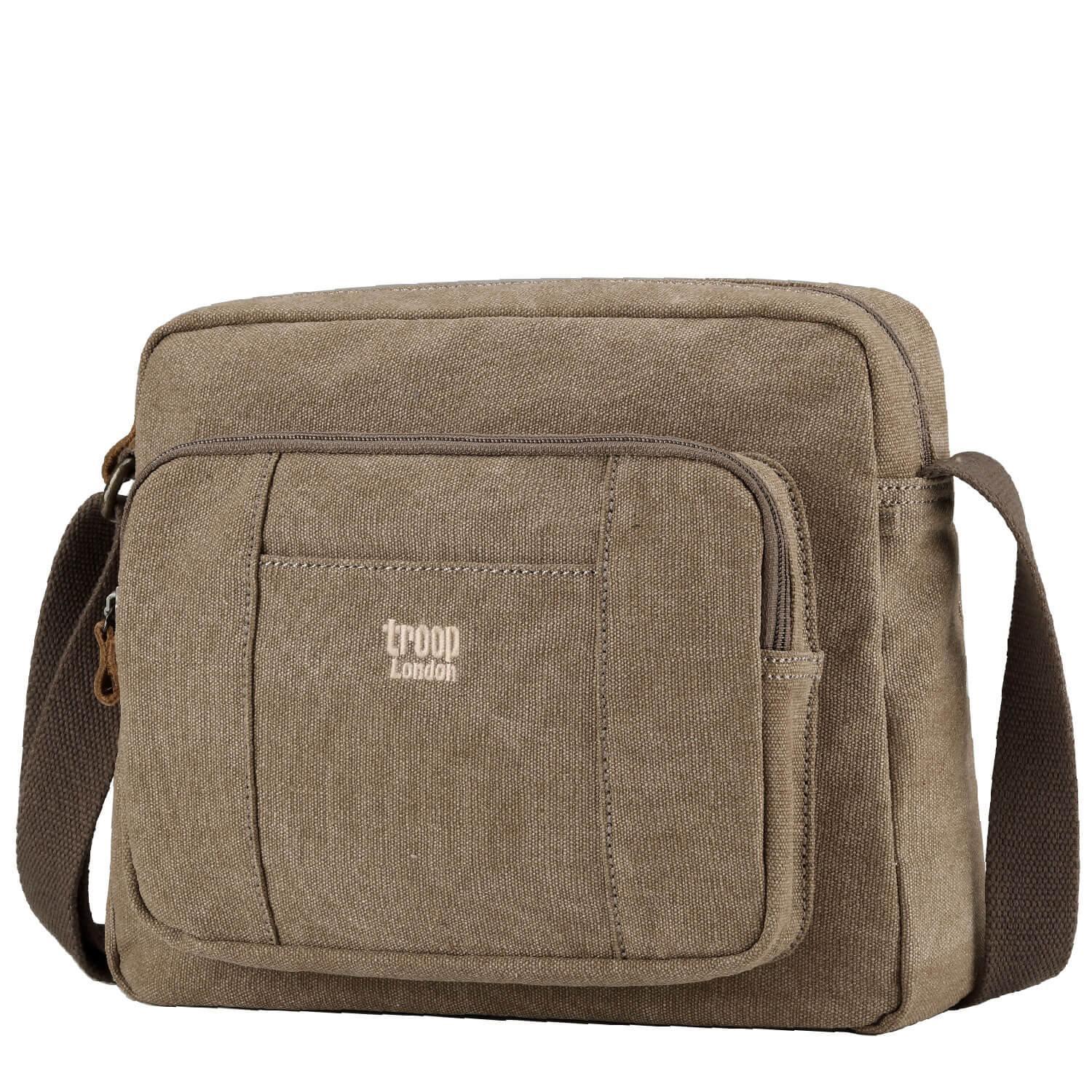 Troop London Classic Canvas Crossbody Bag for Men & Women - Stylish & Durable Messenger Bag for Travel, Work & Everyday Use