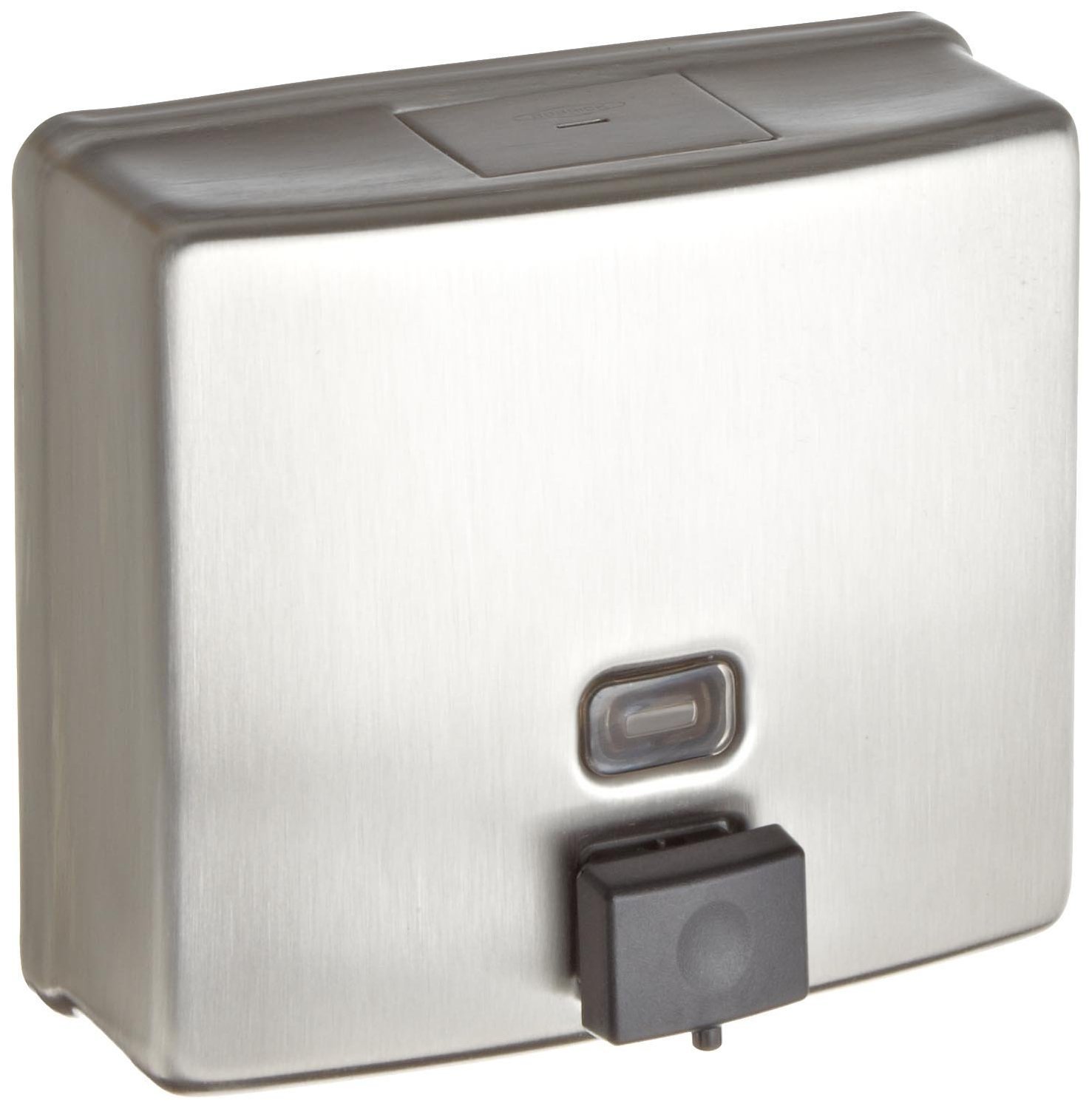 Bobrick B-4112 Stainless Steel Surface-Mounted Soap Dispenser for Commercial Restrooms & Public Washrooms - ADA Compliant, Durable & Hygienic Hand Soap Dispenser for High-Traffic Areas