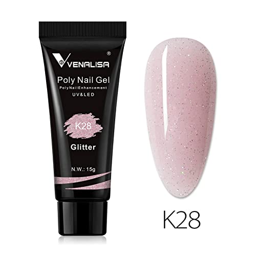 Venalisa Poly Builder Gel - 15g Professional Nail Extension Gel for Strong & Natural-Looking Acrylic Nails (Color K28) | Perfect for Salon & DIY Manicures at Home
