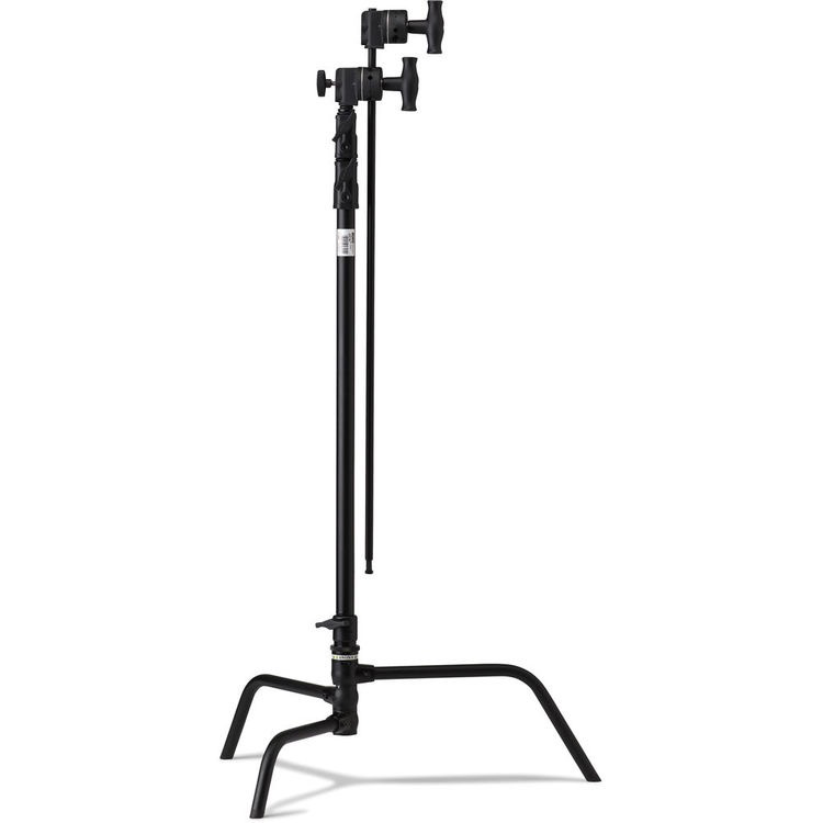 Kupo 40 Inch Heavy Duty Riser C Stand with Turtle Base Kit - 9.7ft Adjustable Black Photography Stand for Studio Lighting, Video Equipment & Backdrops