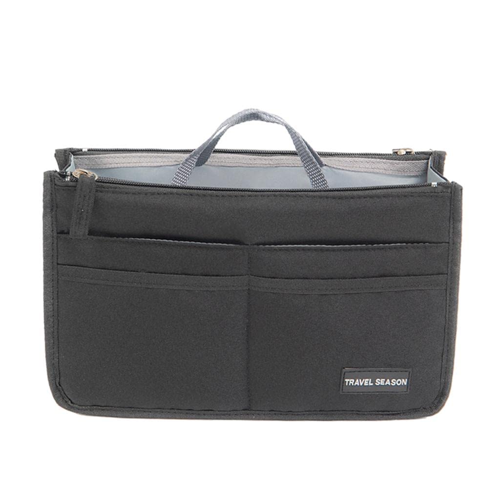 LOSA Black Cosmetic Bag for Women - Waterproof Makeup Pouch & Travel Toiletry Organizer - Perfect for Travel, Gym, and Daily Essentials Storage