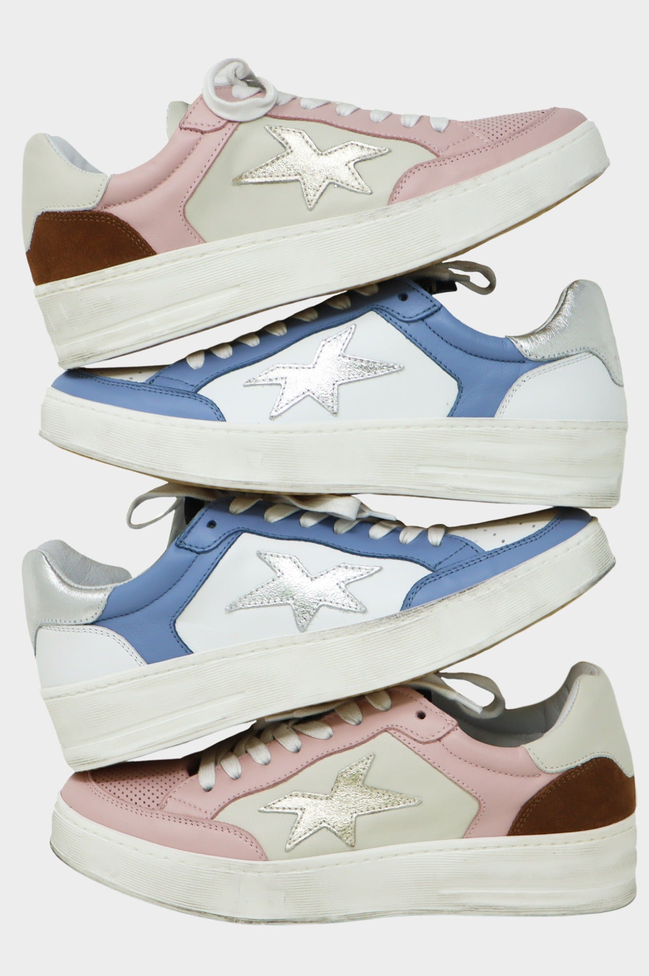 Vintage Star Print Sneakers for Women - Pink & White Retro Fashion Trainers | Perfect for Casual Wear, Street Style & Retro Outfits