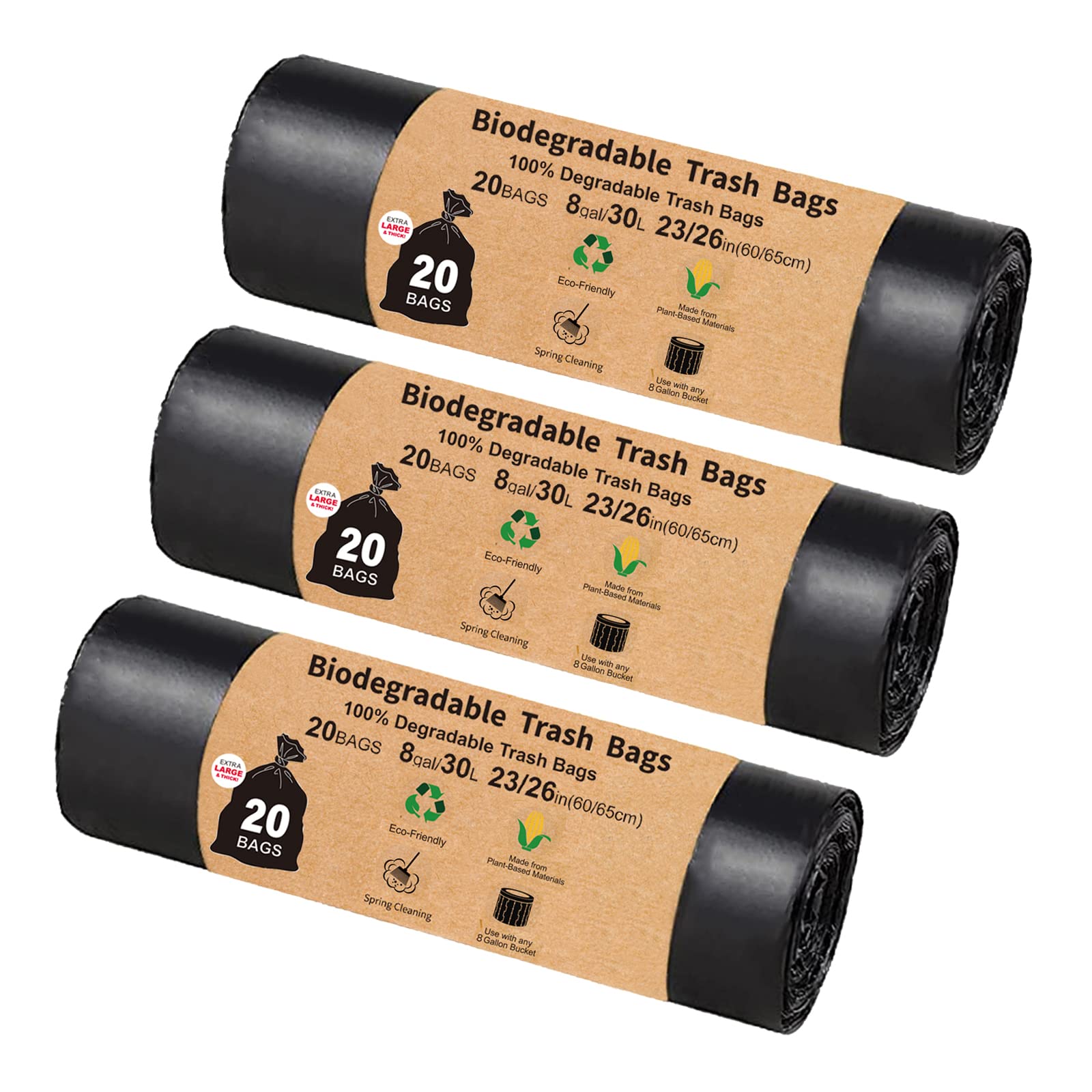 **60-Pack 8 Gallon (30 Liter) Compostable Toilet Replacement Bags for Camping, Boating & Travel – Portable Toilet Waste Bags for Outdoor Adventures, RV Trips & Emergency Use**