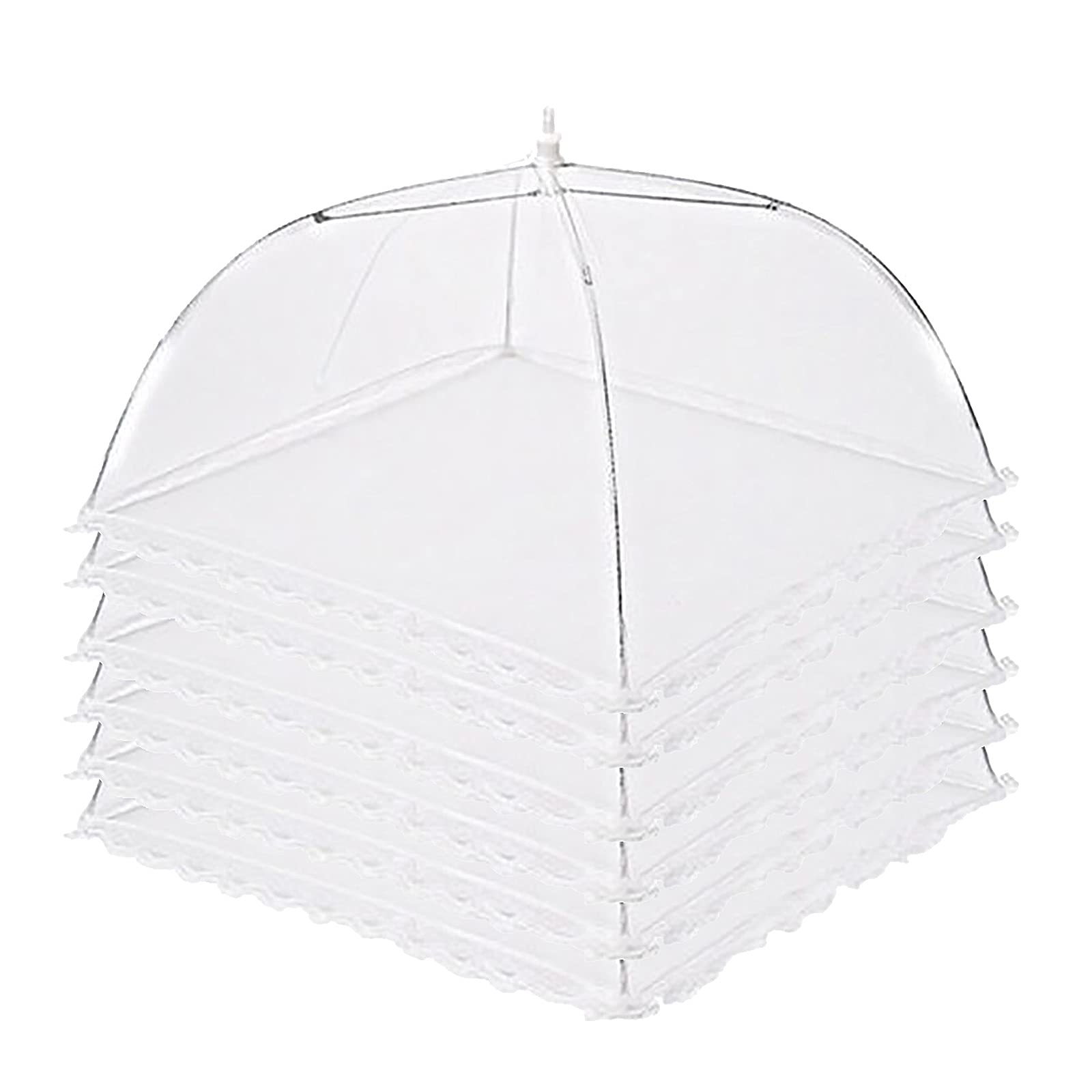 SAHLA 6-Pack 16.9 Inch Reusable Pop Up Mesh Food Covers - Collapsible Bug Proof Food Tents for Outdoor Picnics, Camping, BBQ Parties - Protect Meals, Fruits & Desserts - Ideal for Backyard, Beach, Tailgating & Indoor Dining