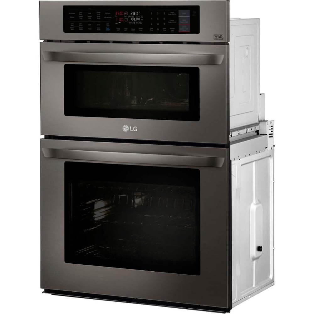 LG LWC3063BD 30-Inch Black Stainless Steel Combination Wall Oven - Built-In Double Oven with Convection, Perfect for Baking, Roasting & Entertaining