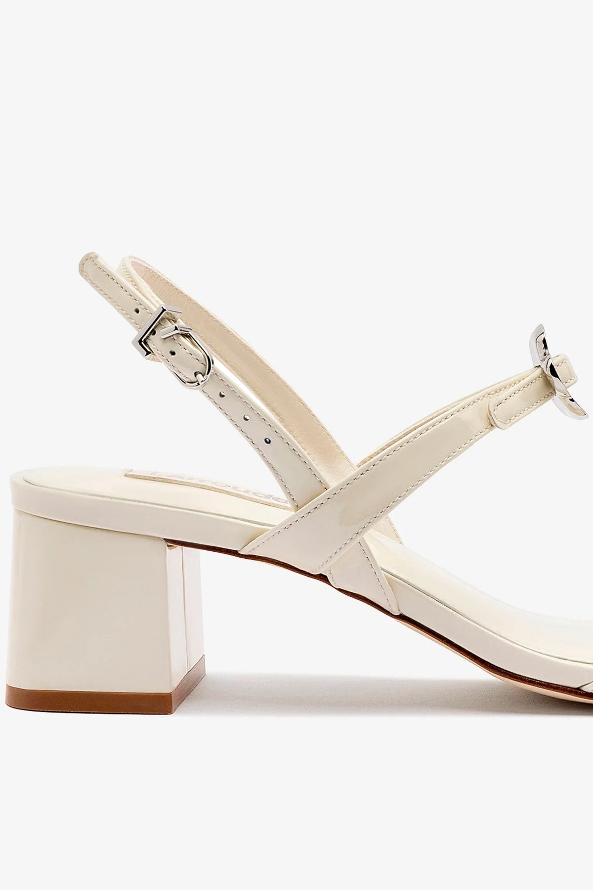 Tinx Block Ivory Patent Leather Women's Shoes - Elegant & Comfortable Heels for Work, Parties & Special Occasions