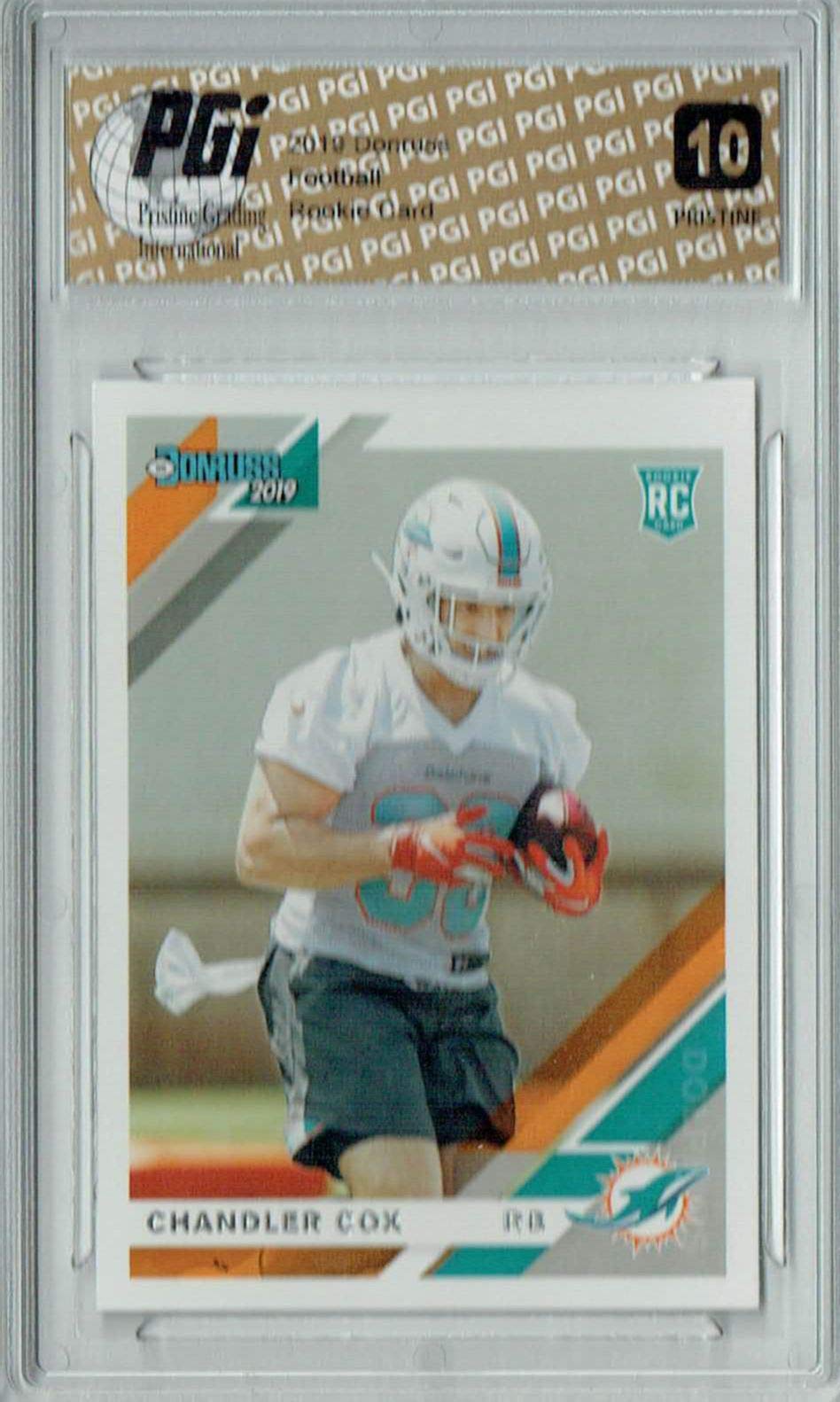Chandler Cox 2019 Donruss #282 PRISTINE Rookie Card PGI 10 - NFL Football Collectible for Fans & Investors - Perfect for Display, Trading, and Memorabilia Collections