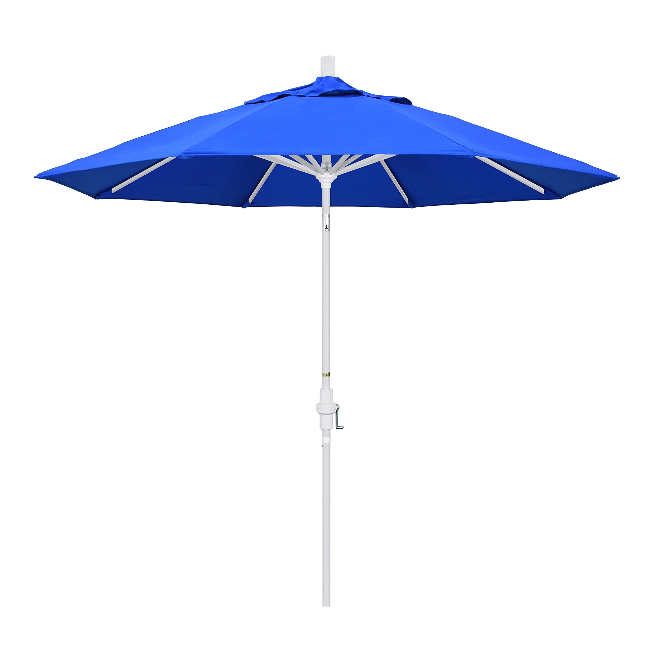 9' Round Aluminum Patio Umbrella with Crank & Tilt - Pacific Blue for Outdoor Dining