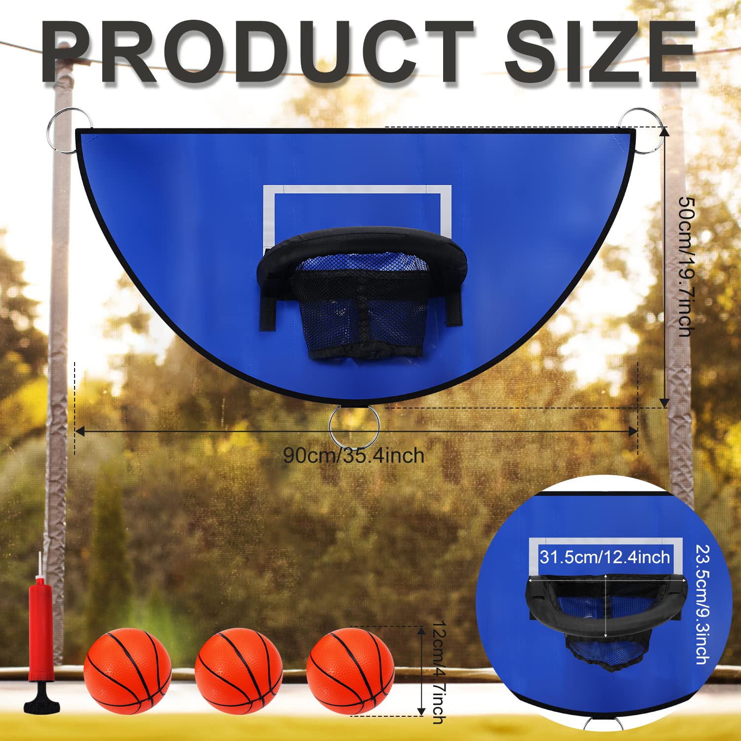 Trampoline Basketball Hoop with Mini Balls for Indoor/Outdoor Fun