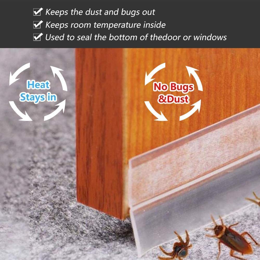 DIOXIT Silicone Door Seal Strips - Self Adhesive Weatherproof Soundproofing Tape for Doors & Windows | 3M White Windproof Insulation Strip | Perfect for Home, Office & RV to Block Drafts, Noise & Insects