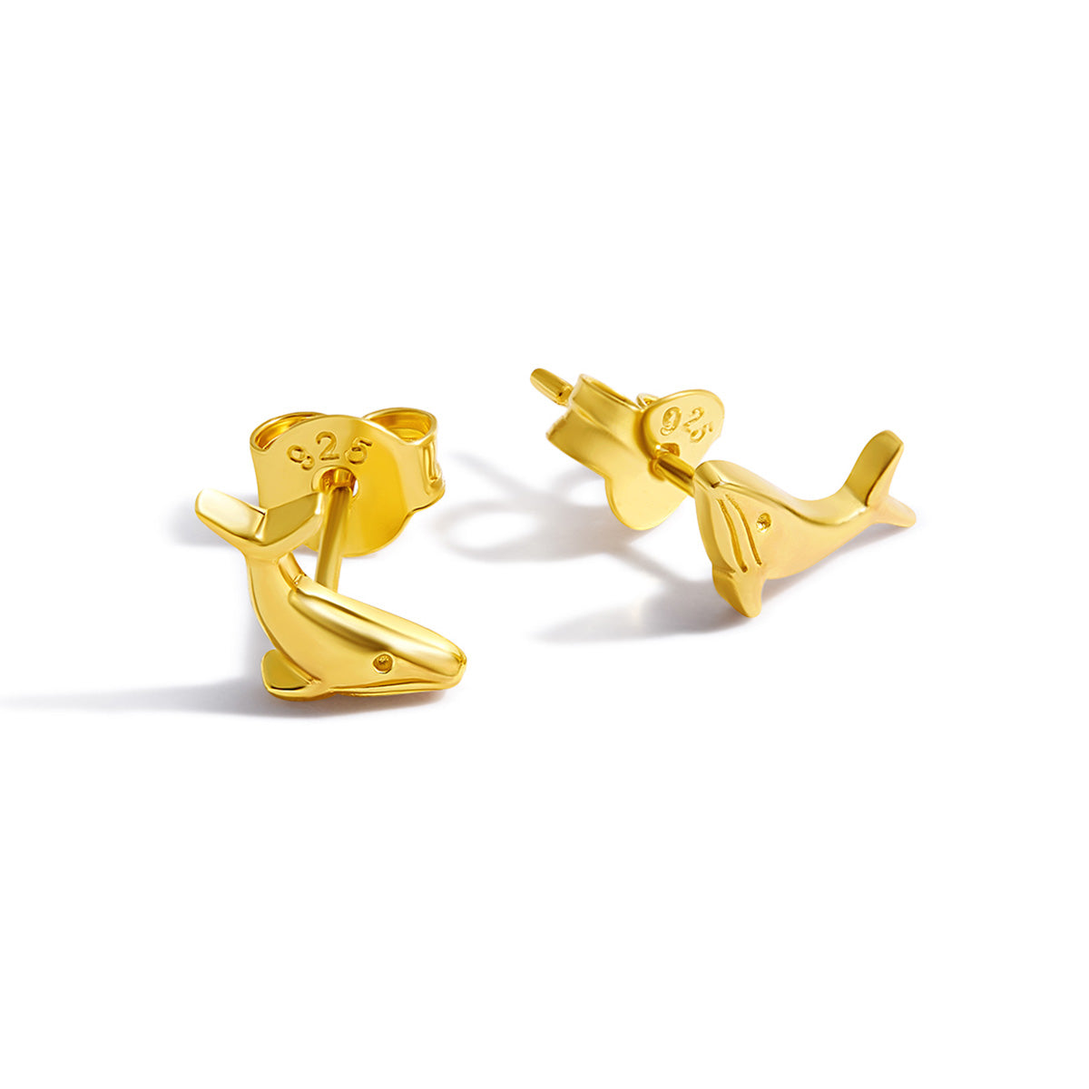 Whale Song Stud Earrings 14K Gold - Elegant Marine Jewelry for Women, Perfect for Gifts, Parties & Everyday Wear