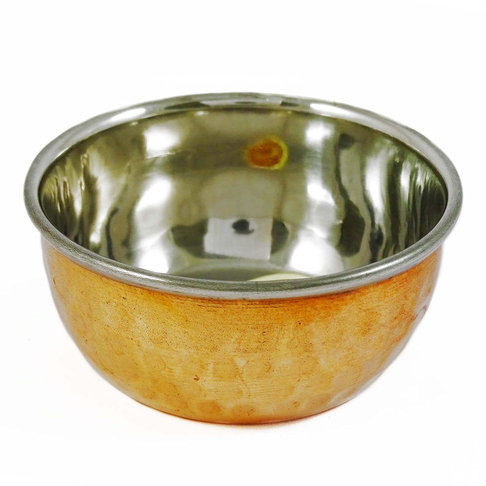 Premium Stainless Steel Indian Traditional Copper Serving Bowl - Handcrafted Katori Tableware for Dinner, Puja, and Festive Celebrations - Elegant Kitchen Utensil for Indian Cuisine, Party Serving, and Home Decor