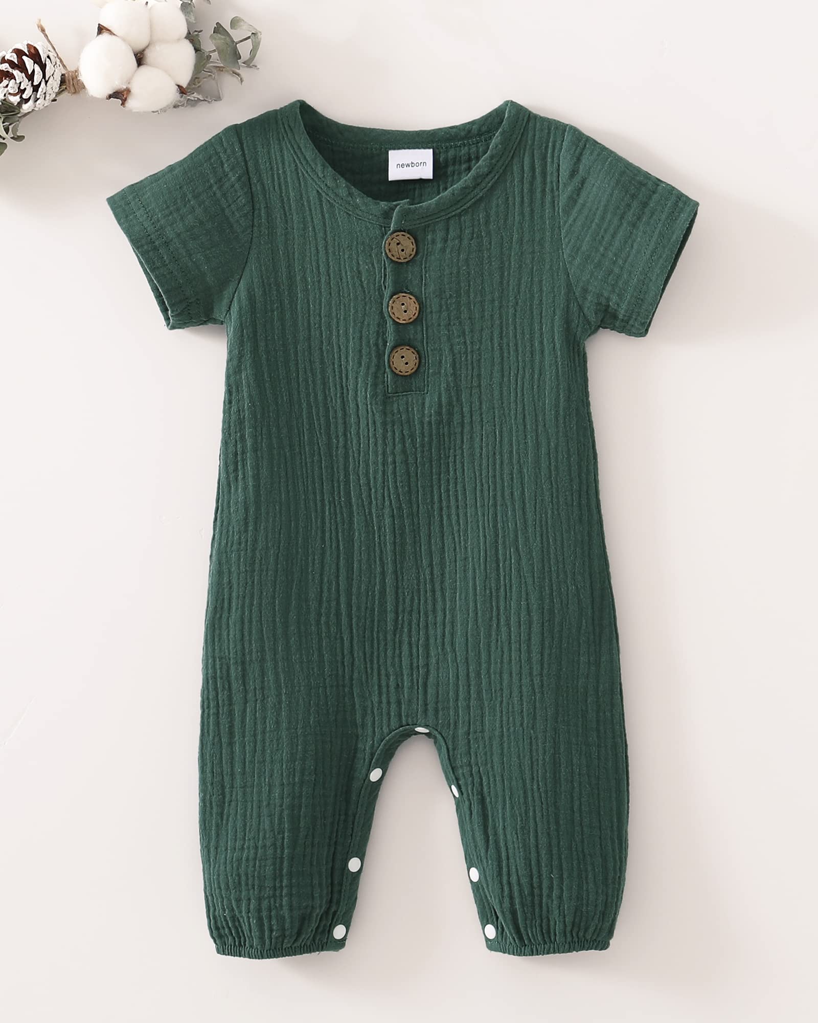 Adorable Newborn Baby Girl Summer Outfits - Short Sleeve Romper Jumpsuit & Bodysuit Set | Soft Cotton Infant Clothes for 0-12 Months | Perfect for Playdates, Photo Shoots & Everyday Wear