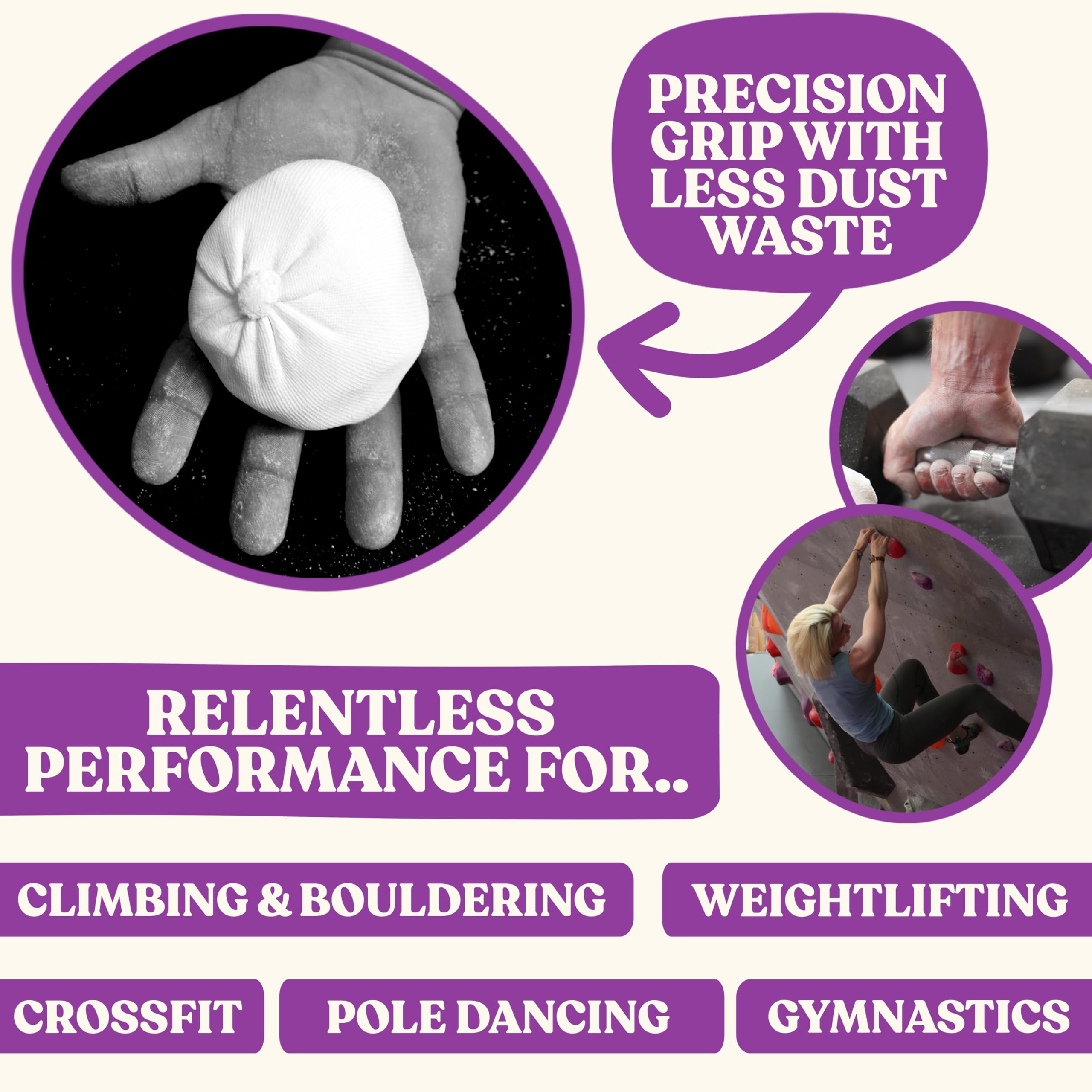 Psychi | Ultimate Grip Rock Climbing Chalk Ball - Premium Absorbent Magnesium Carbonate for Bouldering, Gymnastics & Weightlifting | Gym Bag Essential for Better Performance & Stronger Grip