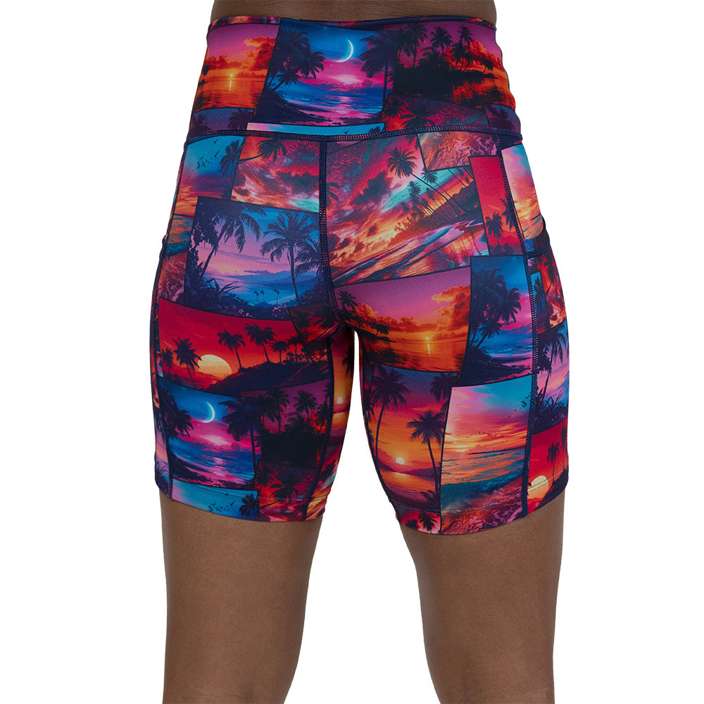 Sunset Snapshot Men's Casual Shorts - Lightweight Summer Beach Shorts for Outdoor Activities, Swimming, and Lounging