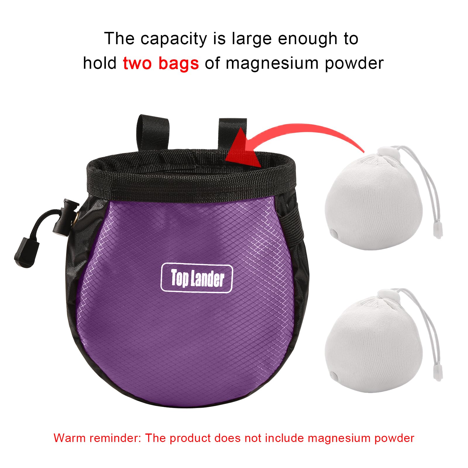 Premium Chalk Bag for Rock Climbing & Bouldering - Adjustable Drawstring Chalk Bucket for Gym, Weightlifting, Gymnastics & Crossfit | Indoor & Outdoor Sports Accessory for Better Grip & Performance