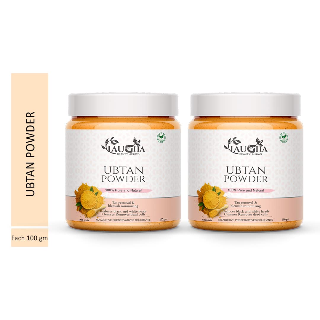Laugha Pure Organic Haldi Ubtan Powder Face & Body Pack (Bridal Special) - Skin Brightening, Tan Removal, Glow Booster, Dead Skin Exfoliator, Turmeric Moisturizer - 100g (Pack of 2, 200g) | Perfect for Bridal Glow, Pre-Wedding Care & Daily Radiance Routine