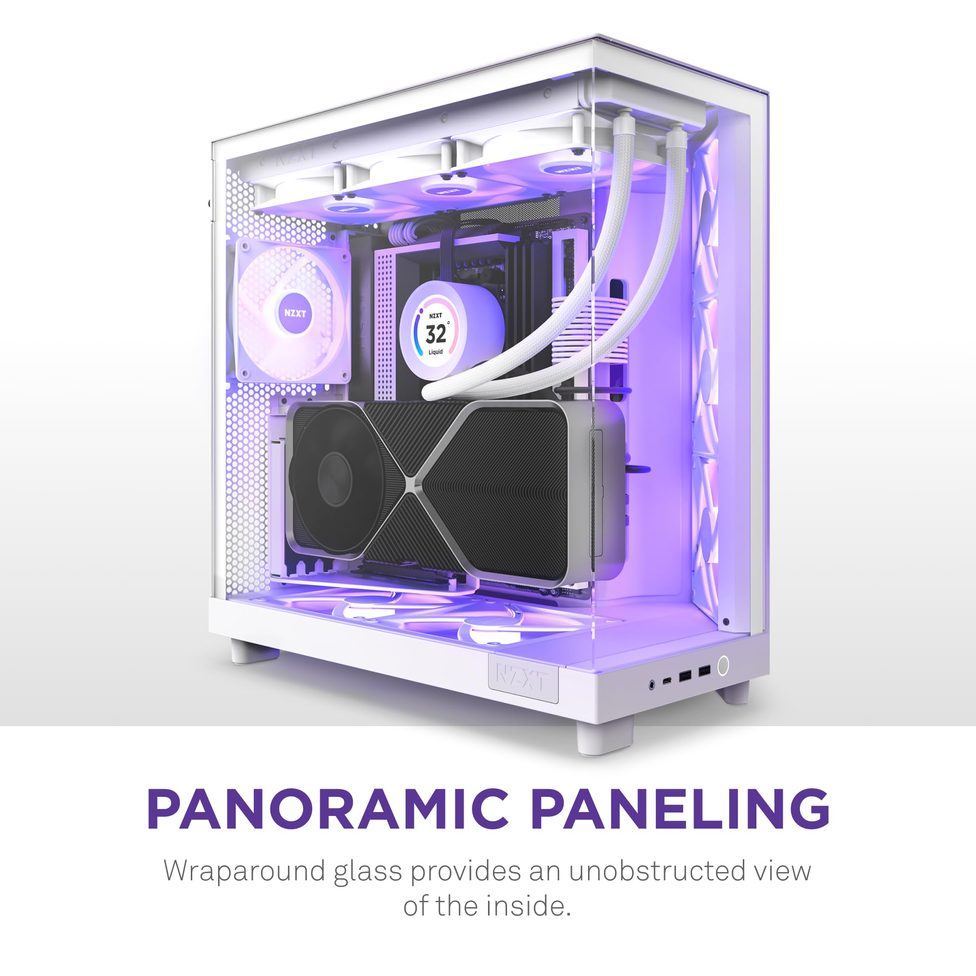 NZXT H6 Flow RGB (2023) Compact Dual-Chamber ATX PC Case with 2 RGB Fans & Kraken 240 RGB Liquid CPU Cooler - Premium Gaming PC Build for Streaming, Esports & Content Creation