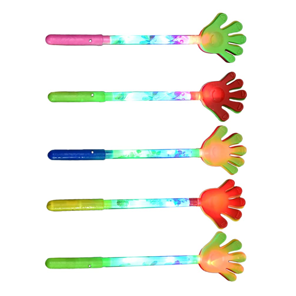 BESPORTBLE 5Pcs Light Up Plastic Hand Clappers - Noise Makers for Parties, Birthday Celebrations, Christmas Favors & Sporting Events - Fun Glow in the Dark Cheering Accessories for Festivals, Concerts and School Events