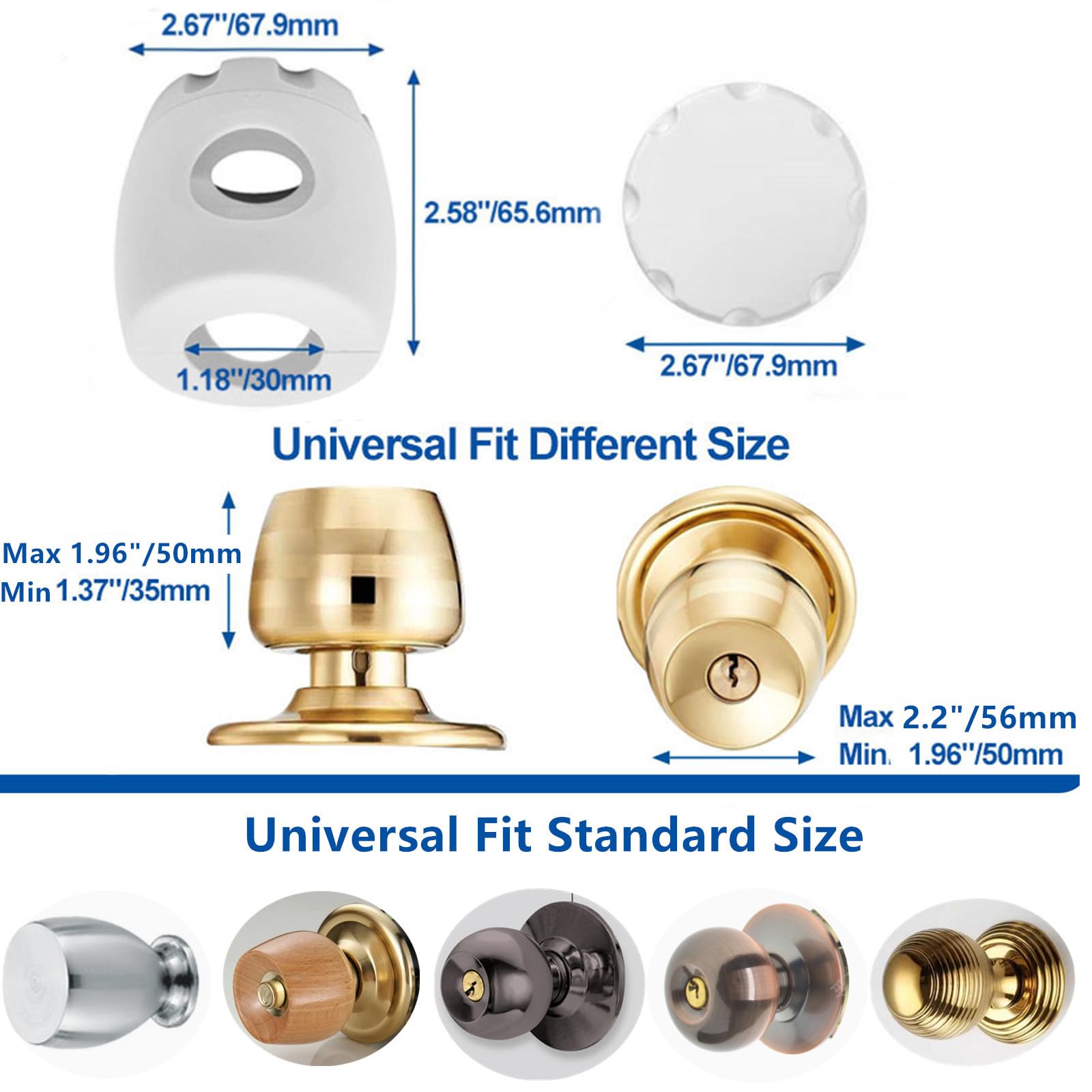 Child Proof Door Knob Locks 4pcs - Baby Safety for Home & Nursery