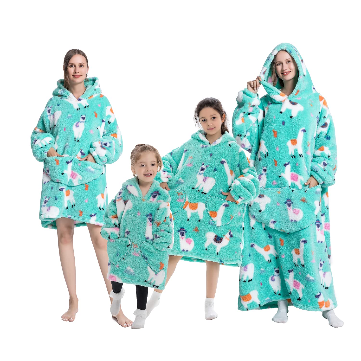 Fyuasto Oversized Wearable Blanket Hoodie - Soft Velveteen Hooded Sweatshirt for Adults, Teens & Kids | Cozy Loungewear for Movie Nights, Camping & Home Relaxation