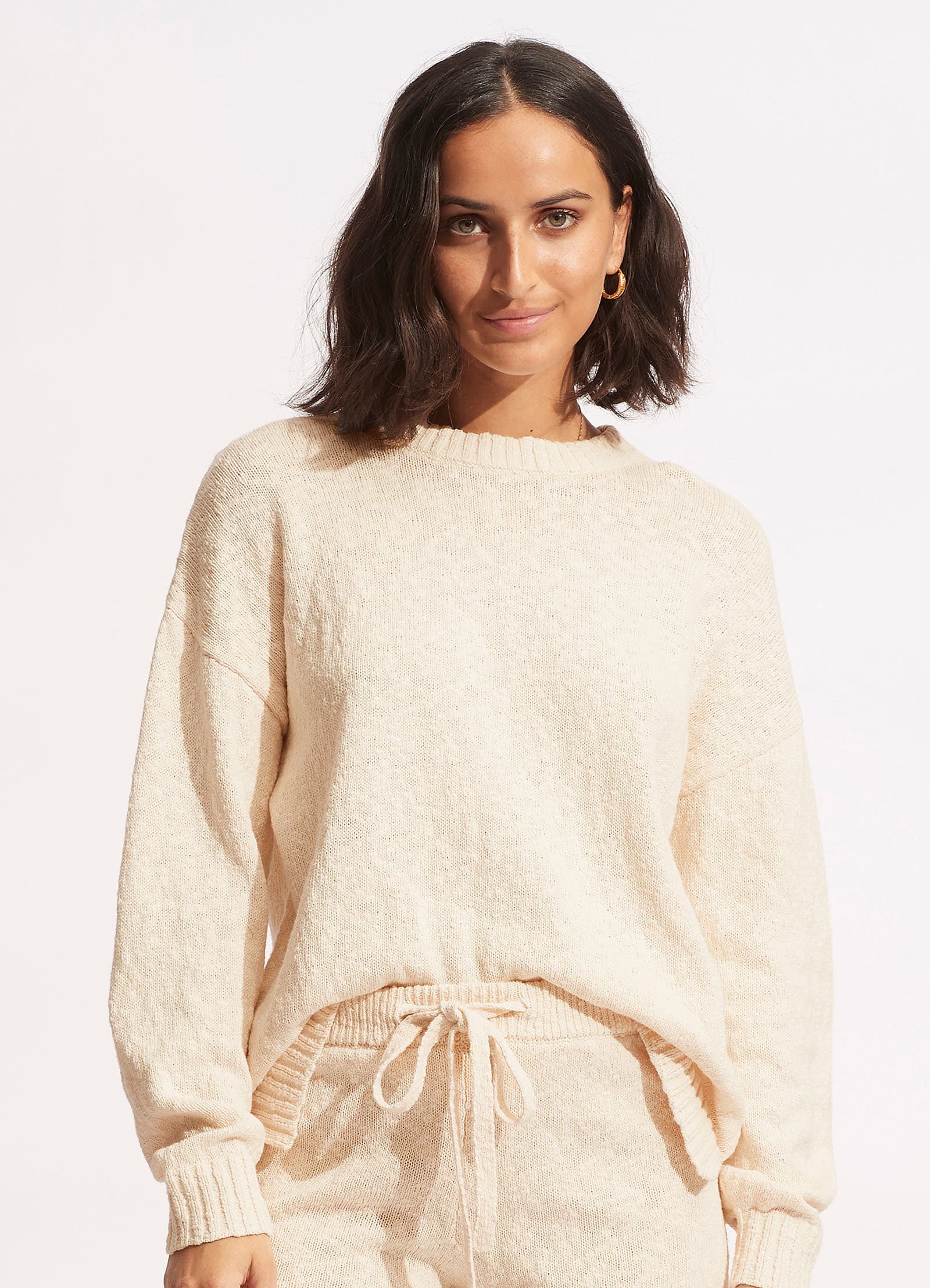 Boucle Sweater in Sand Color - Soft & Cozy Knit Pullover for Women | Perfect for Fall & Winter Outfits, Office Wear & Casual Chic Looks